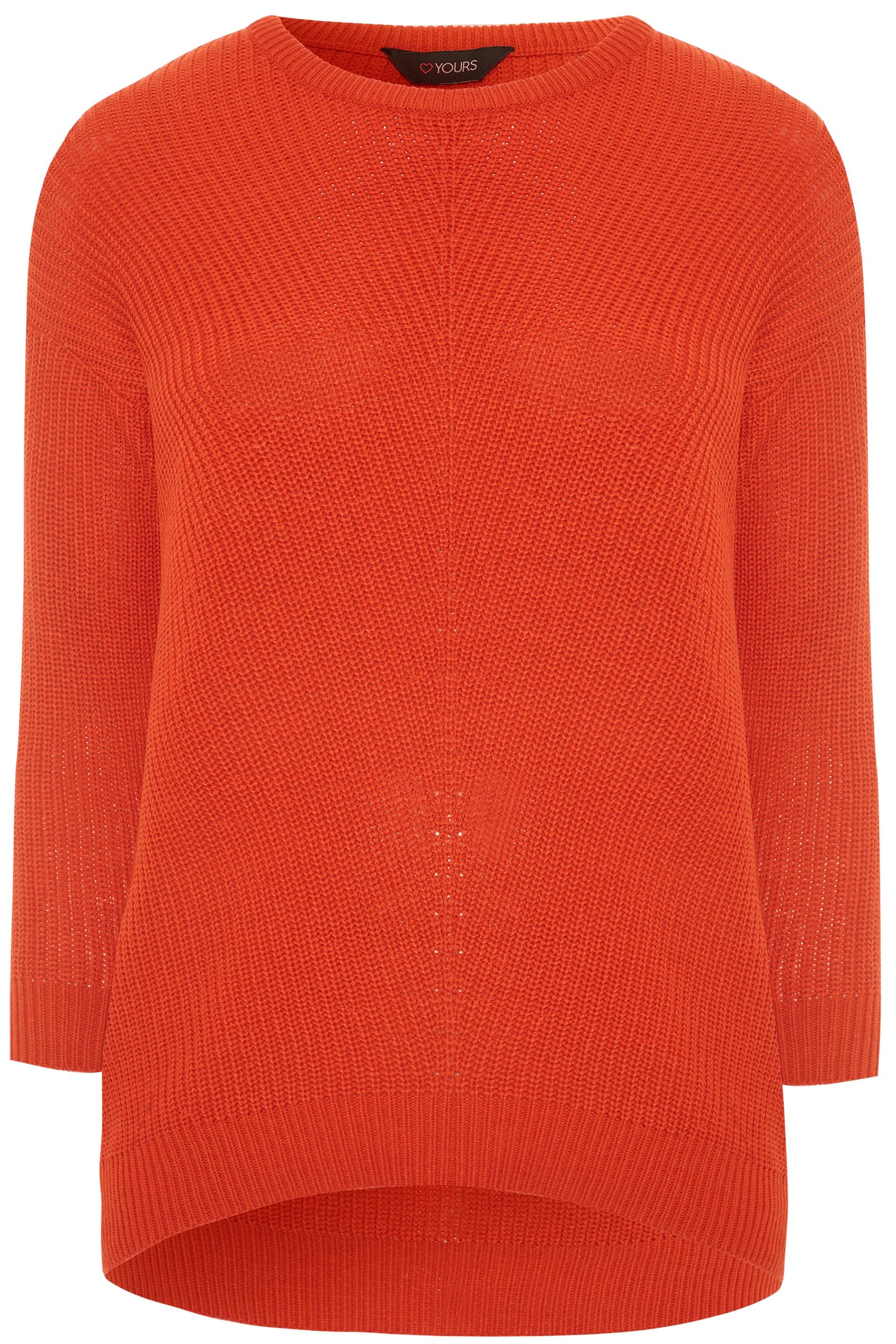 Orange Chunky Knitted Jumper | Yours Clothing