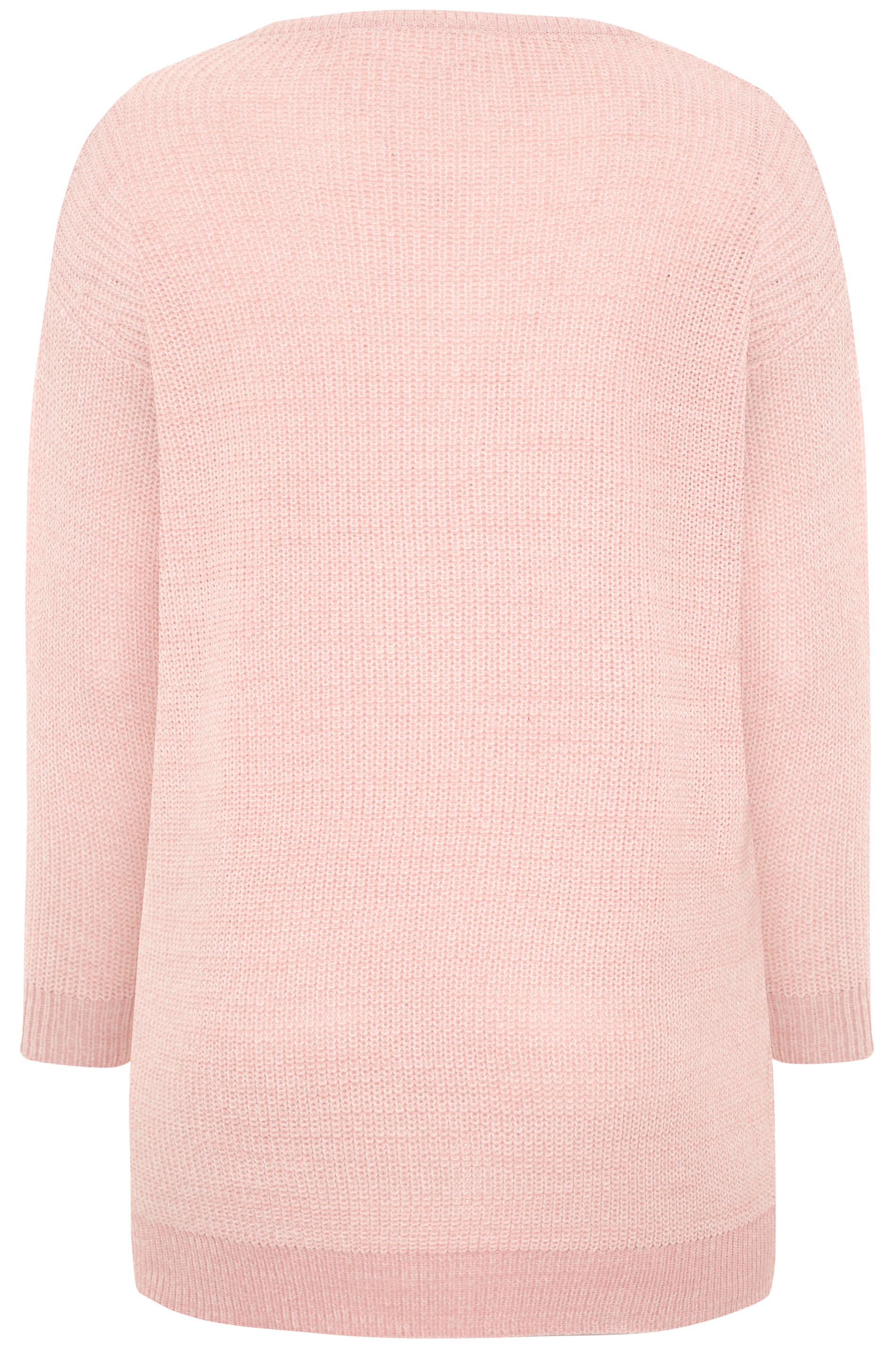 Pastel Pink Chunky Knitted Jumper | Yours Clothing