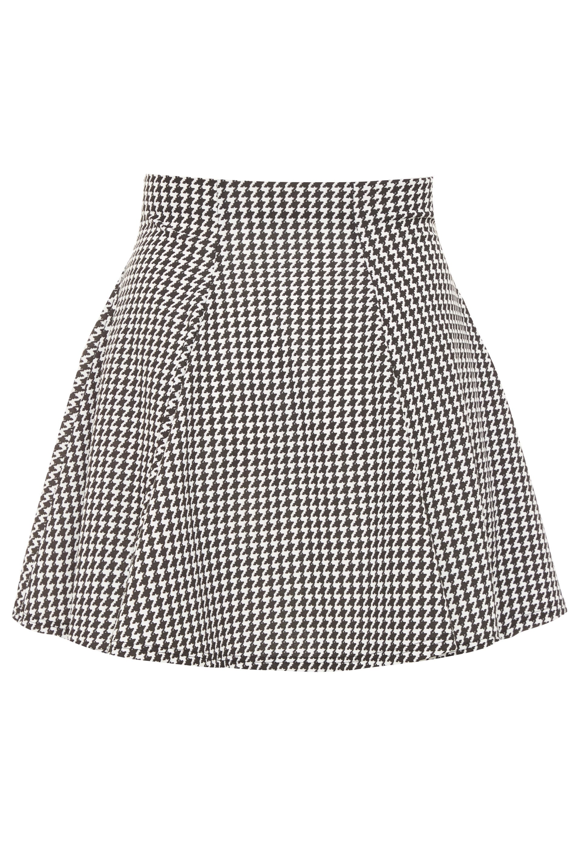 LIMITED COLLECTION Black & White Dogtooth Skater Skirt | Yours Clothing