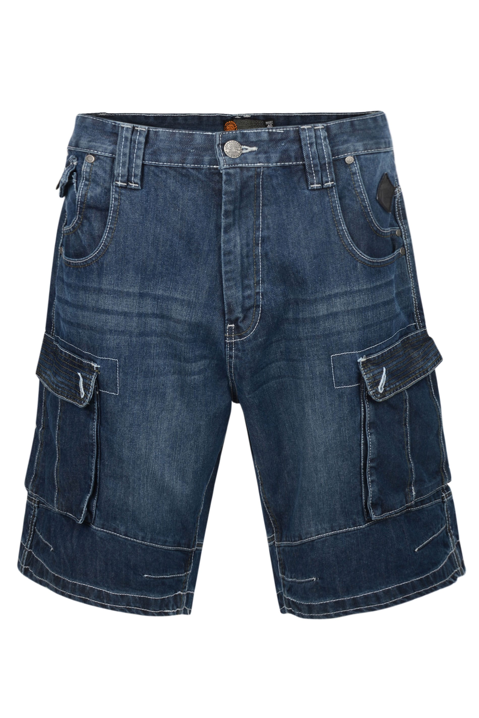KAM Blue Stretch Denim Pocket Shorts | BadRhino