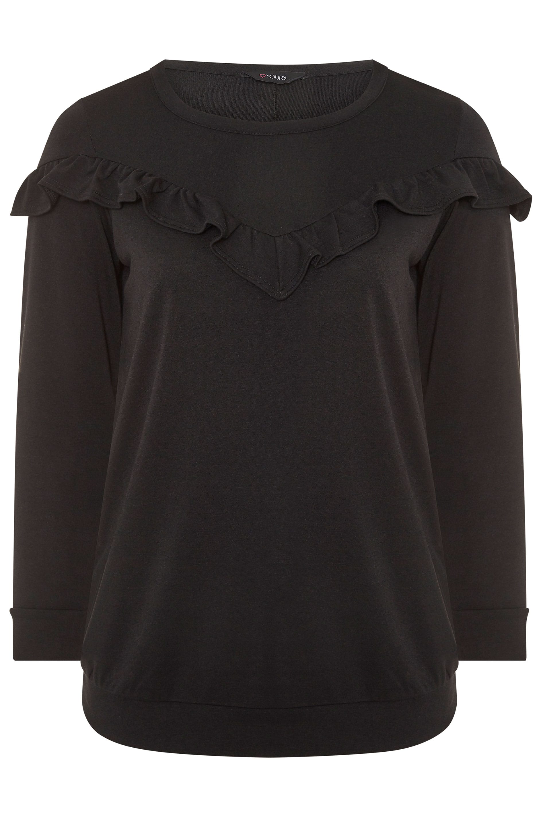 Black Frill Sweatshirt | Yours Clothing