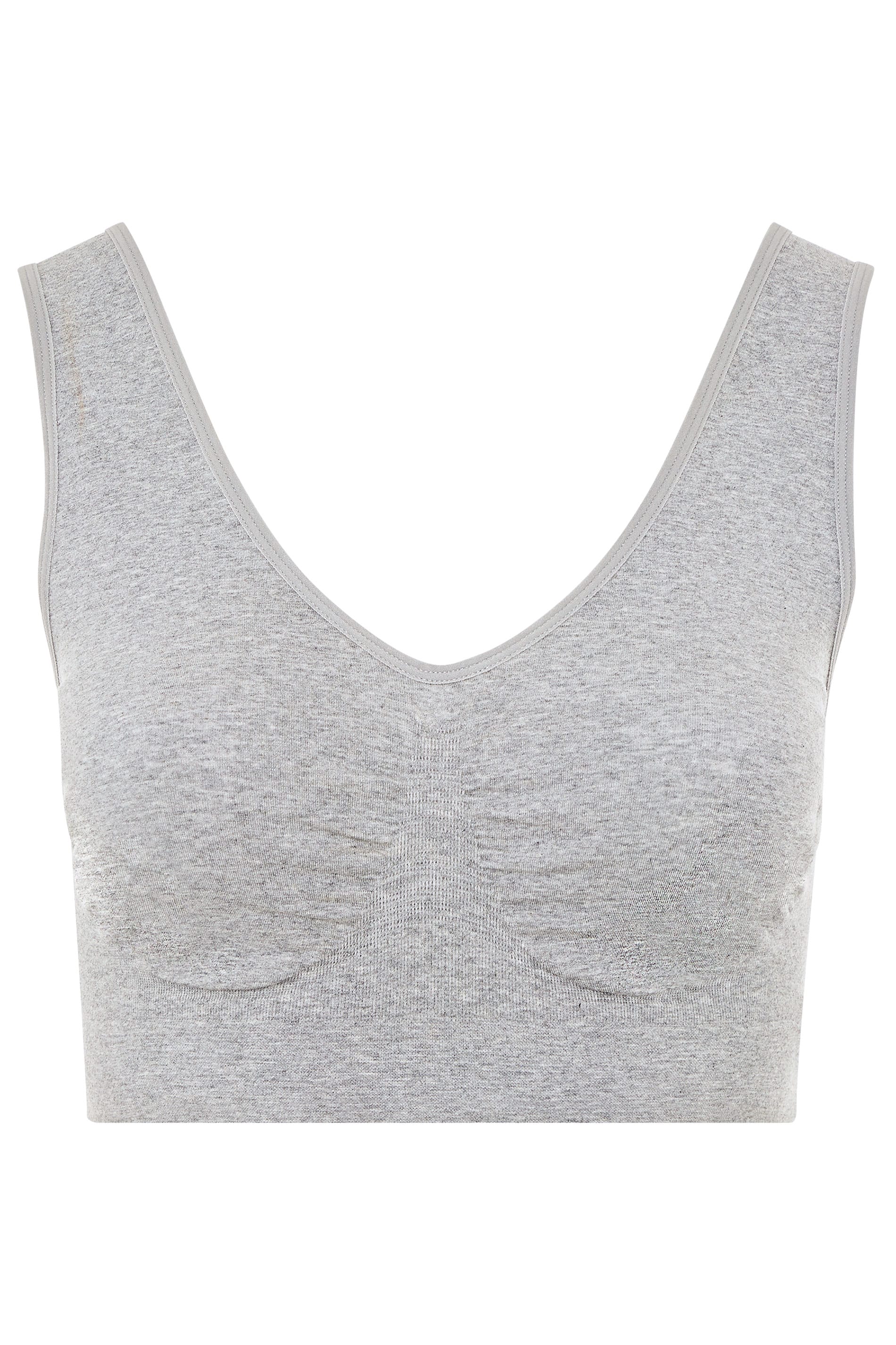 Grey Seamless Padded Non-Wired Bralette, Yours Clothing