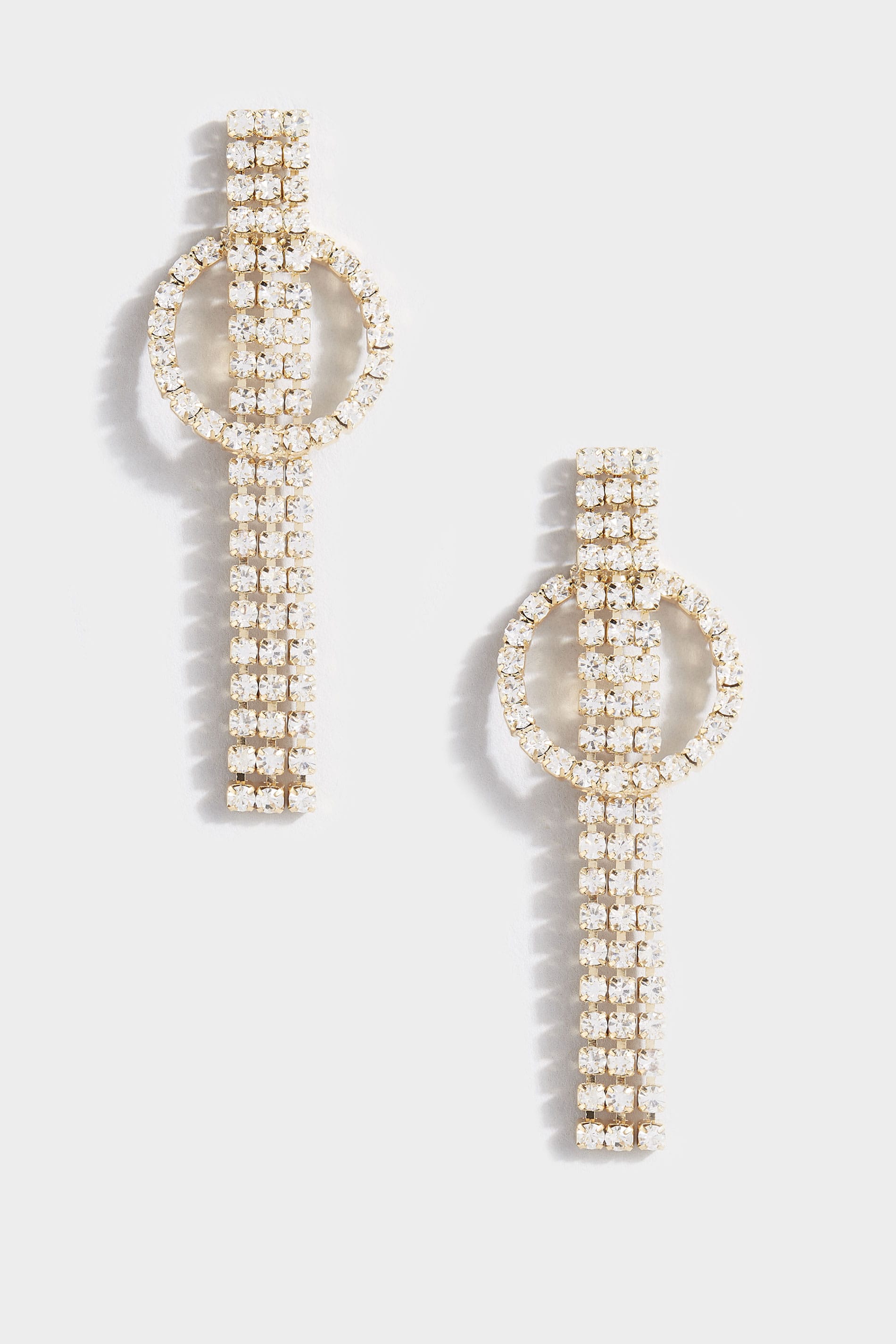 Gold Diamante Tassel Earrings 1