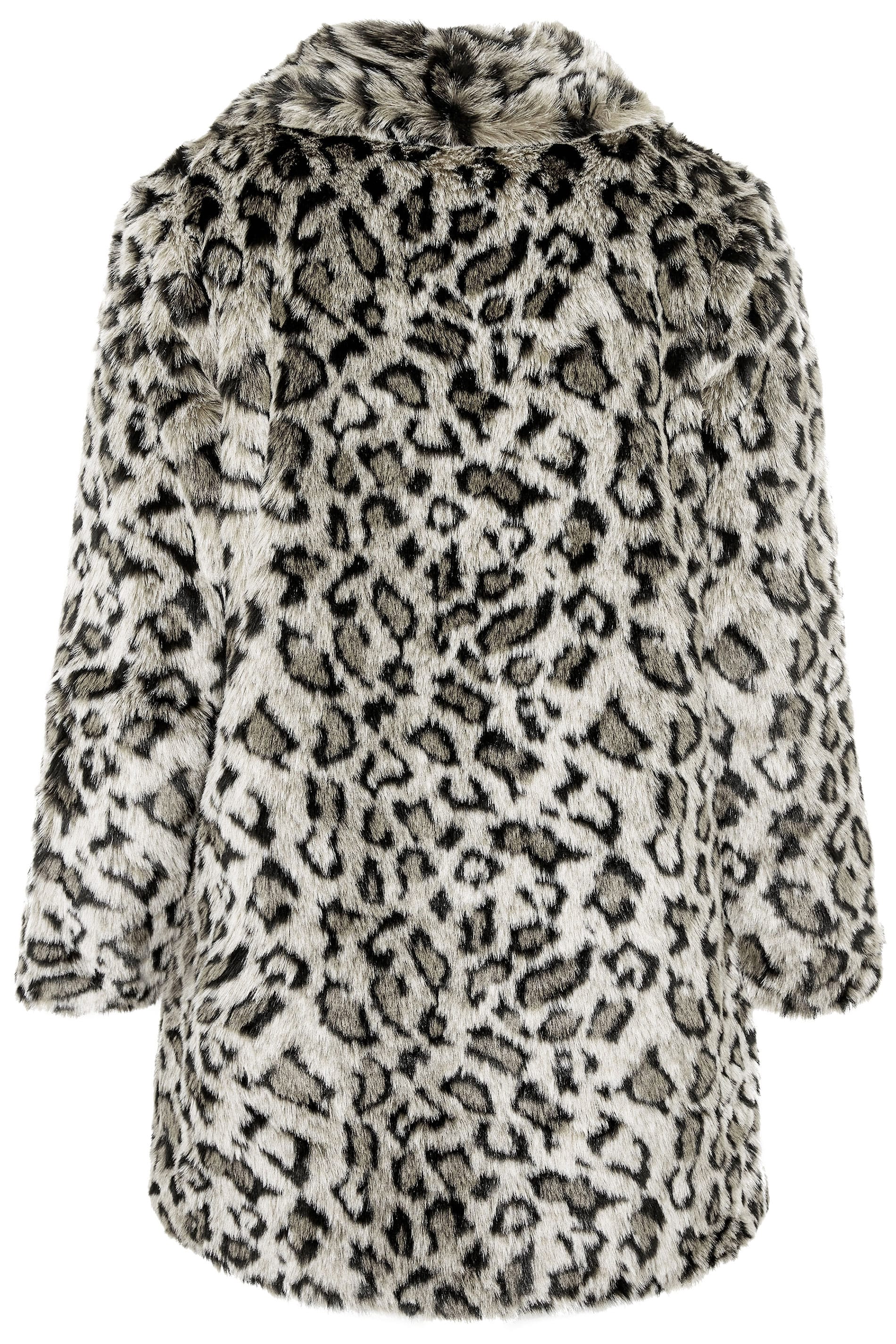 Grey Animal Faux Fur Coat | Yours Clothing