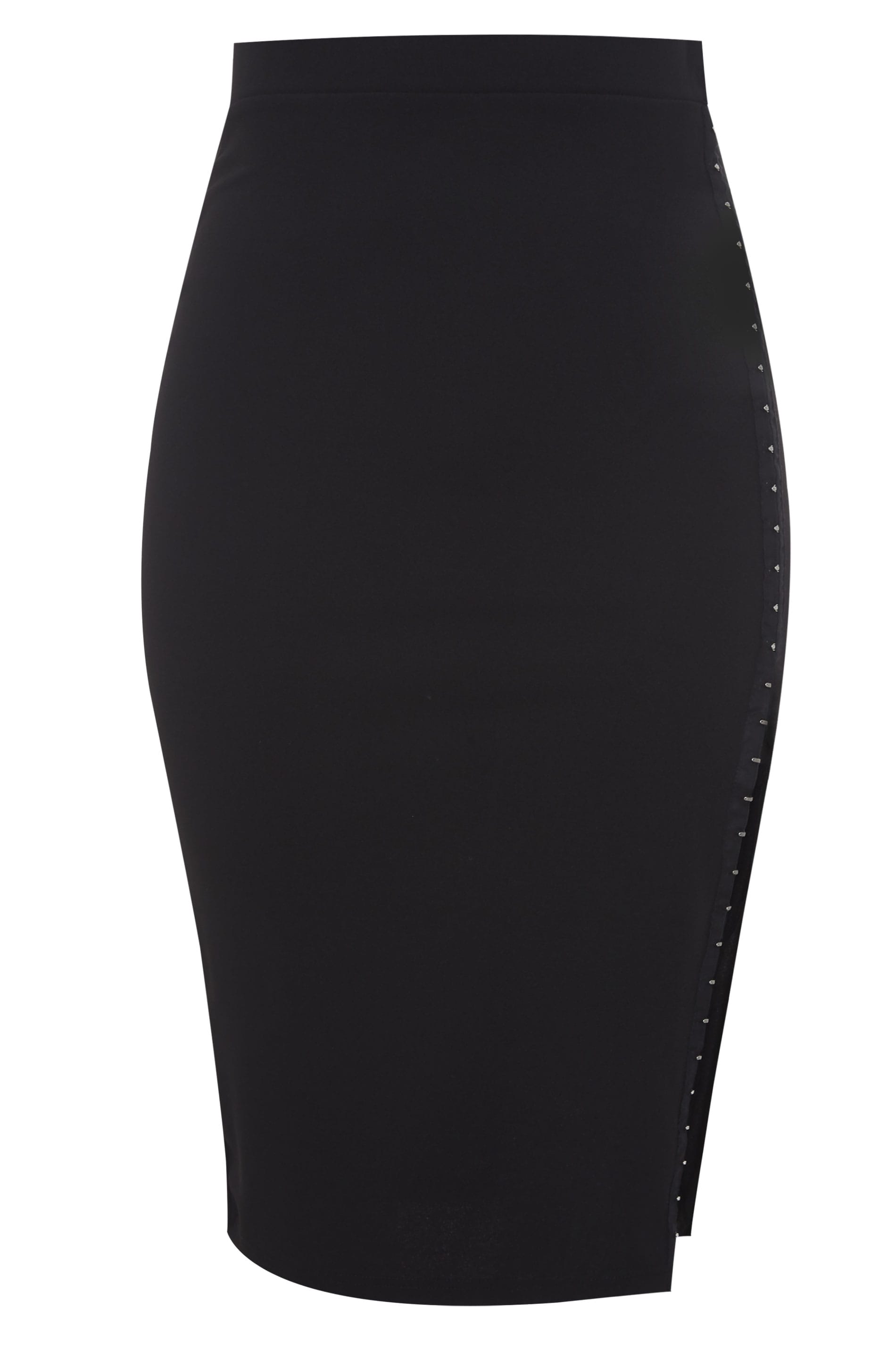 LIMITED COLLECTION Black Hook & Eye Bodycon Midi Skirt | Yours Clothing