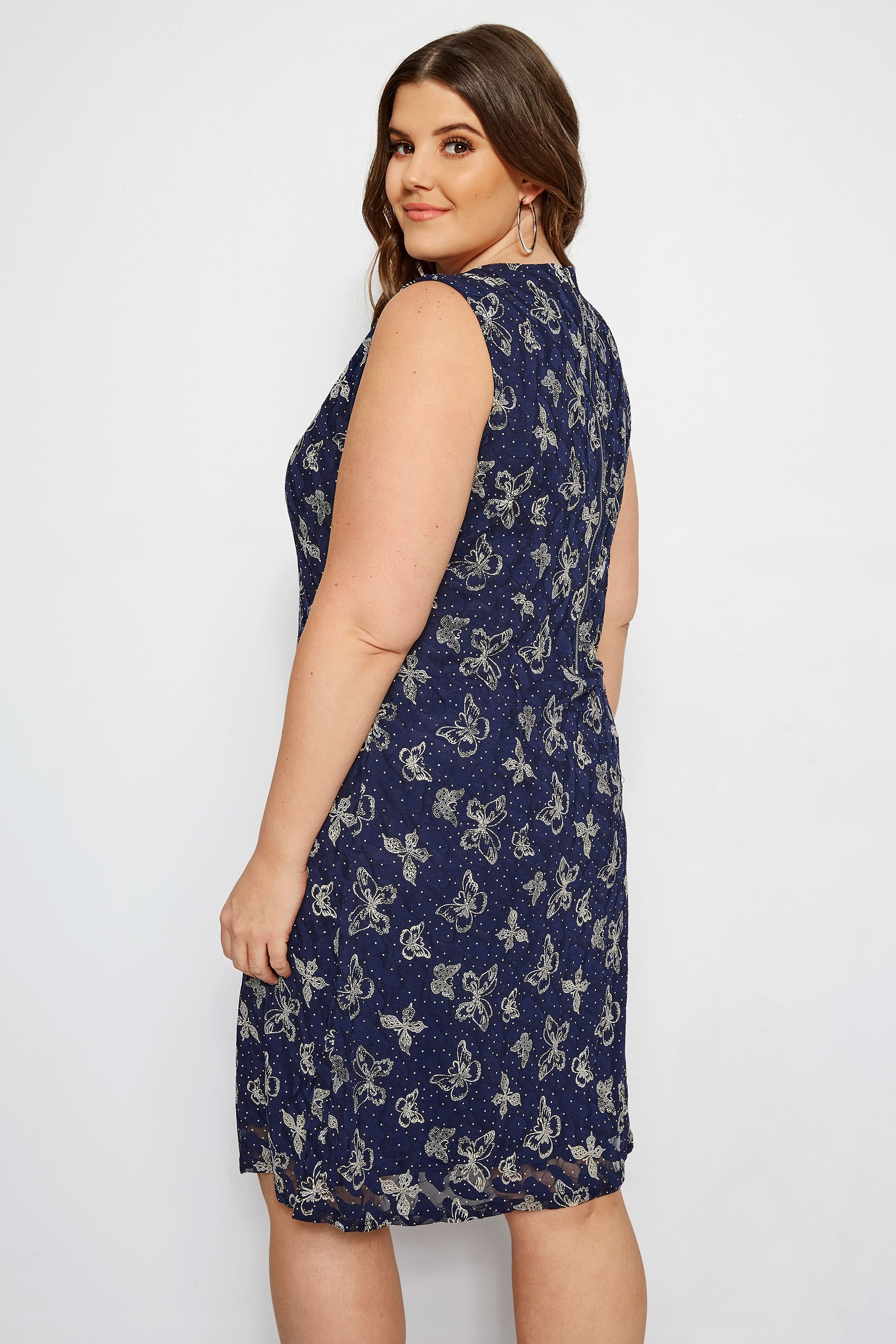 IZABEL CURVE Navy Lace Butterfly Dress | Plus Sizes 16 to 26 | Yours ...