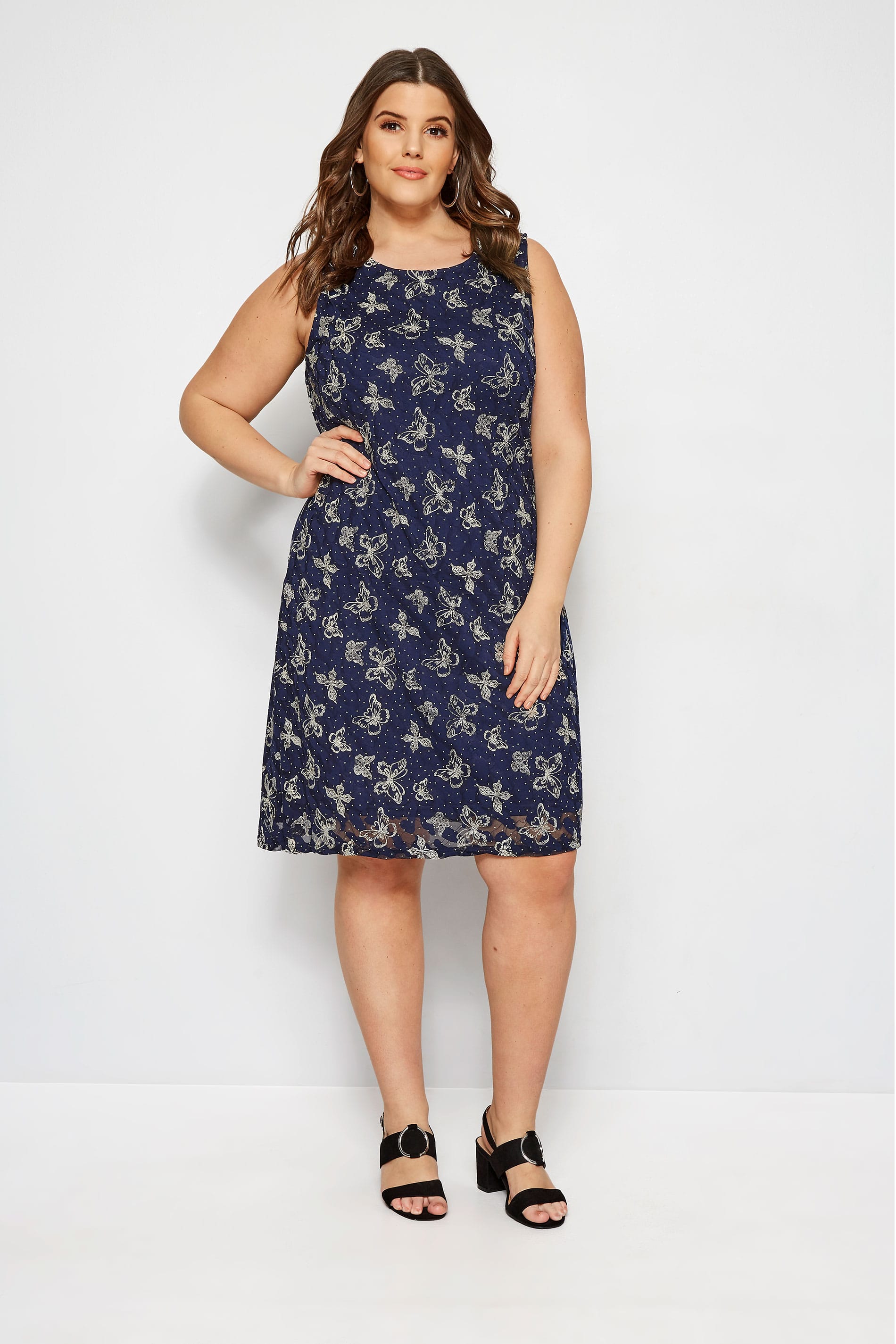 IZABEL CURVE Navy Lace Butterfly Dress | Plus Sizes 16 to 26 | Yours ...