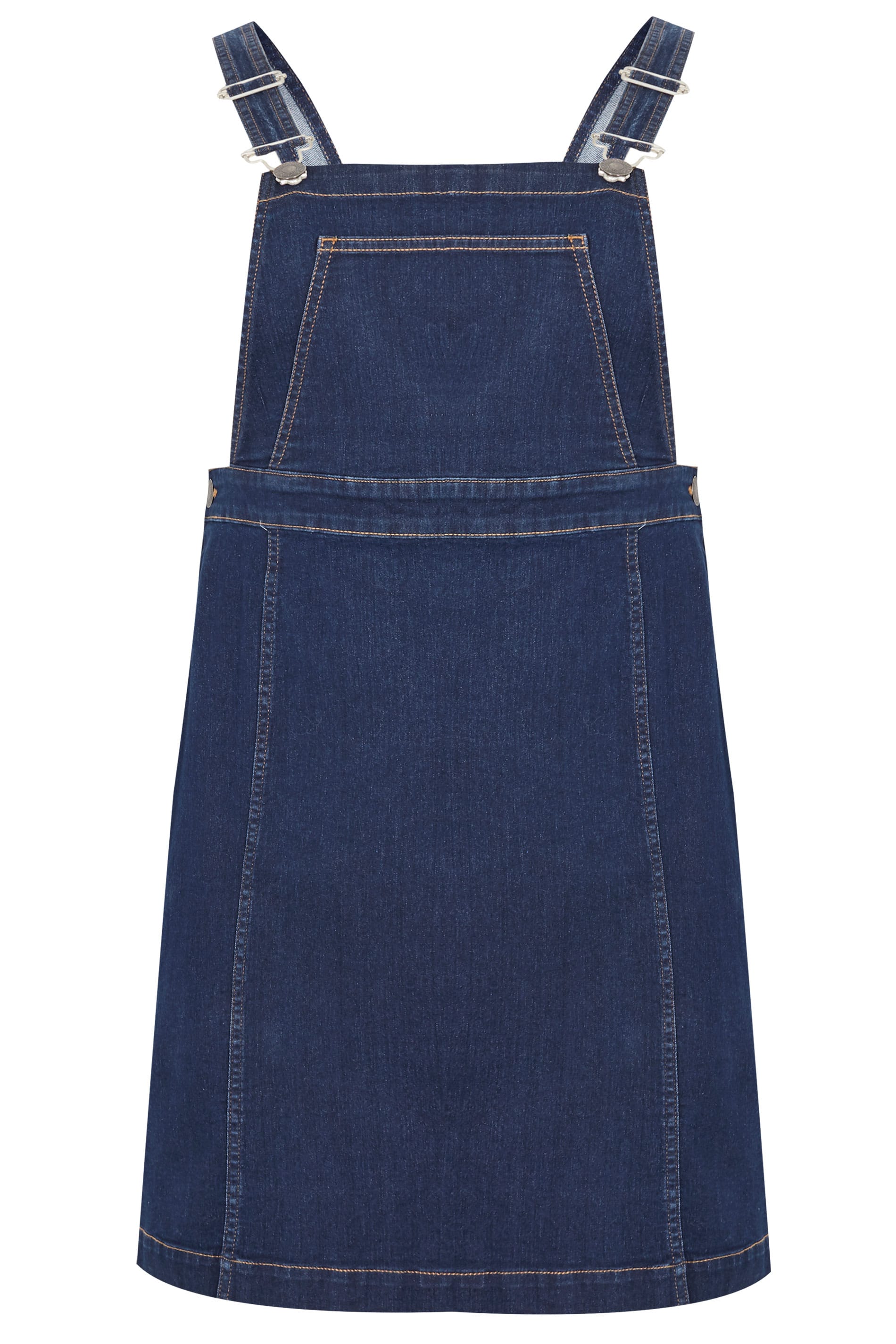Indigo Blue Denim Pinafore Dress | Plus Sizes 16 to 36 | Yours Clothing