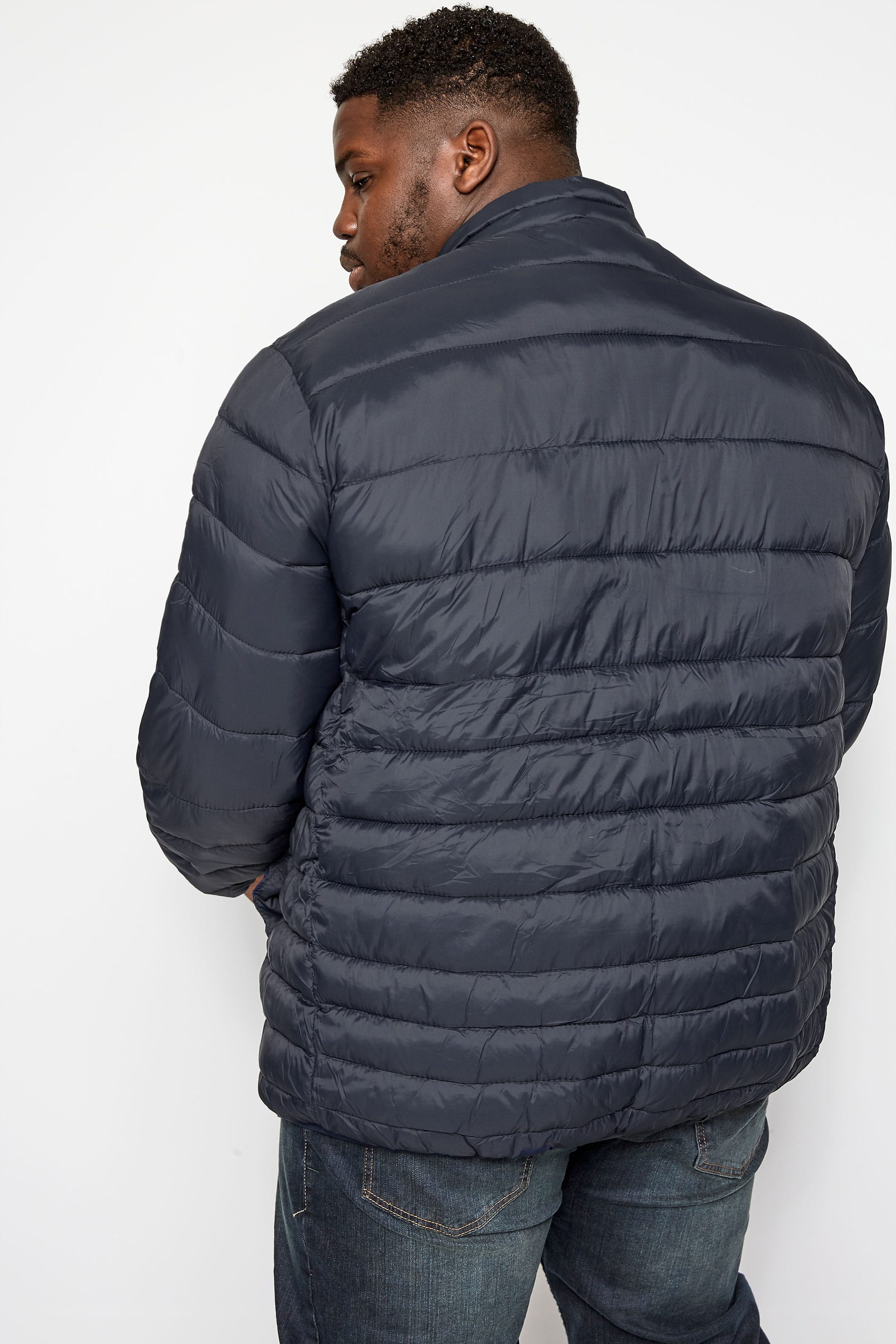 JACK & JONES Navy Puffer Coat | BadRhino