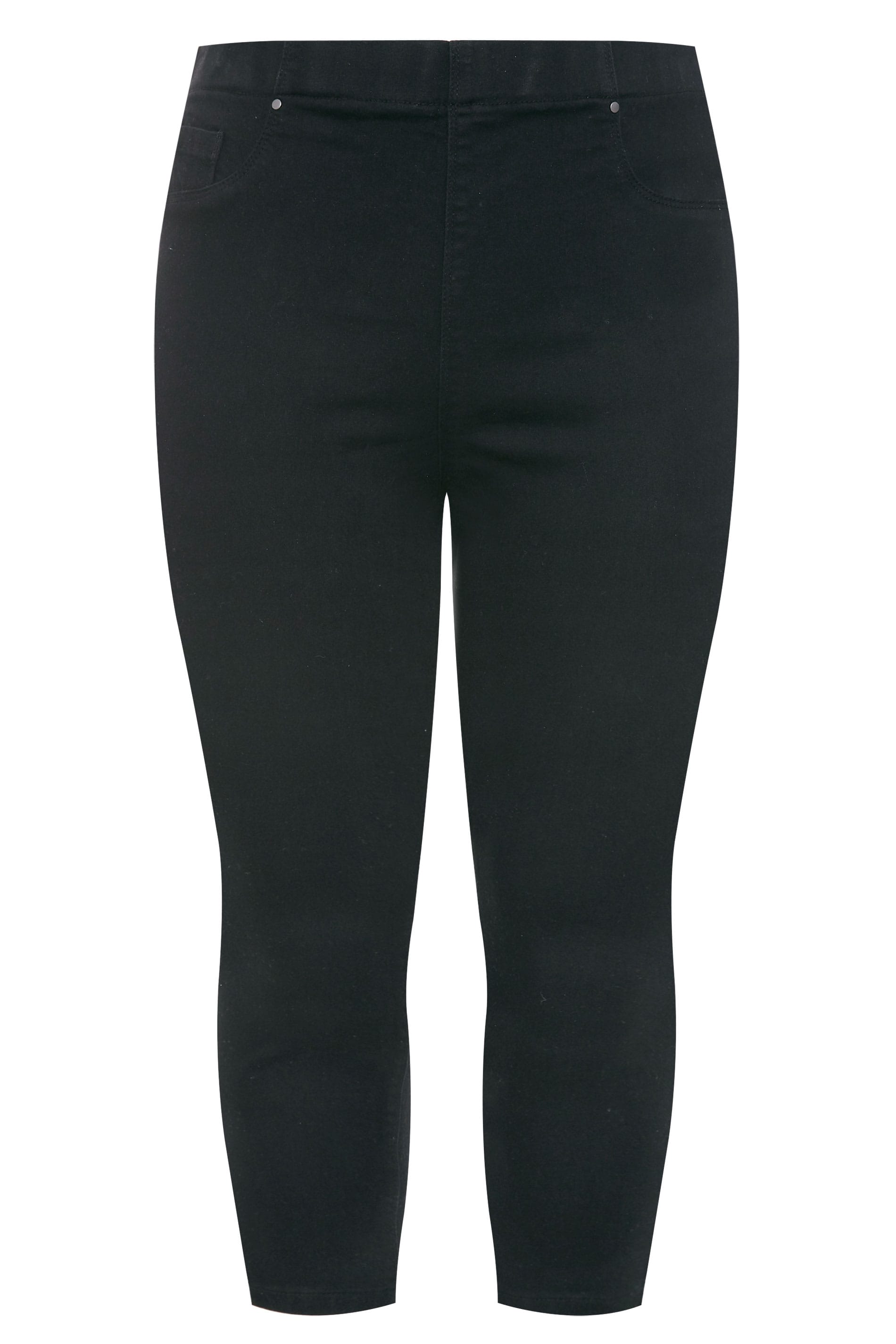 Black Cropped JENNY Jeggings | Yours Clothing