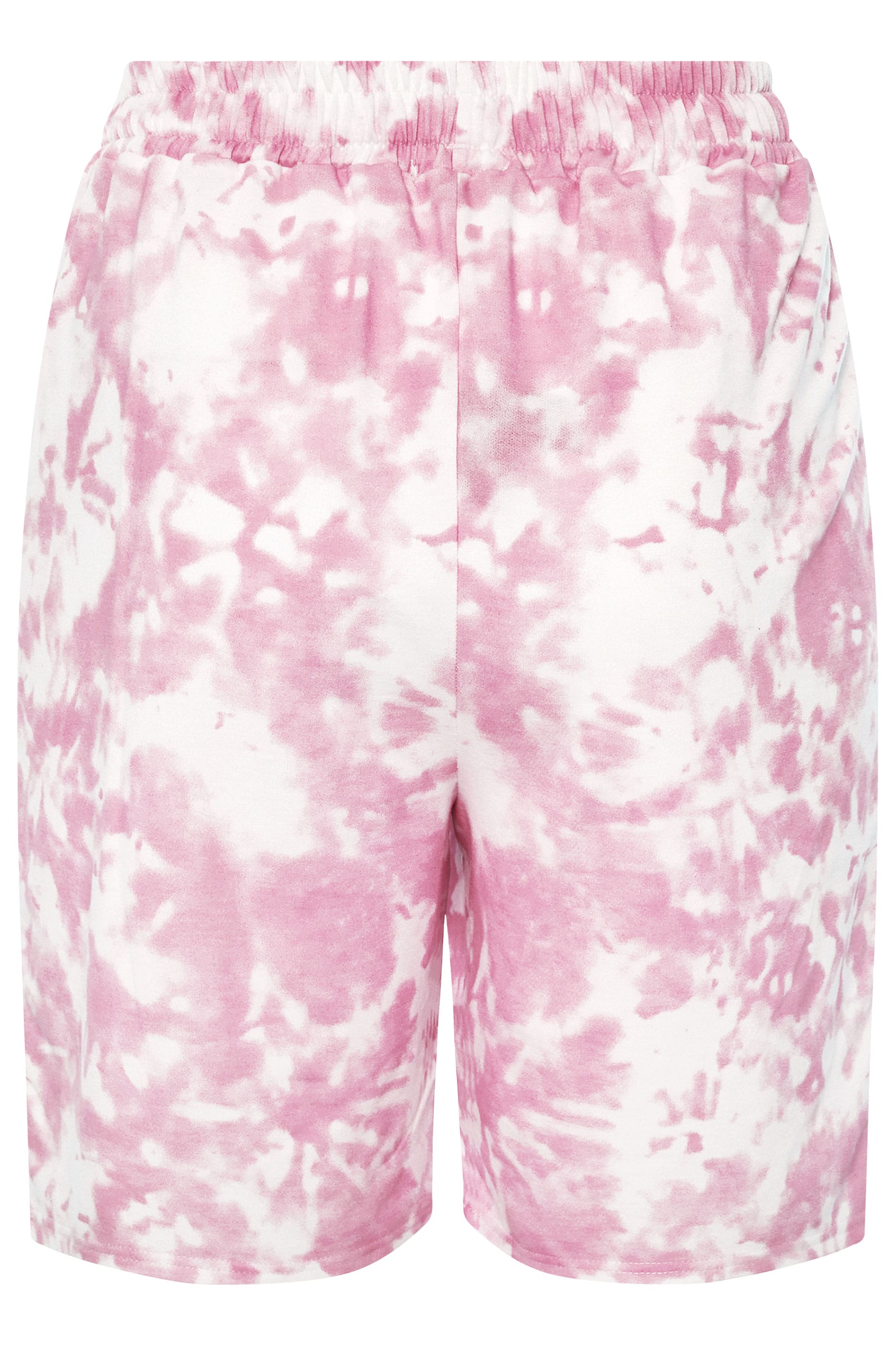 Pink Tie Dye Jogger Shorts | Yours Clothing