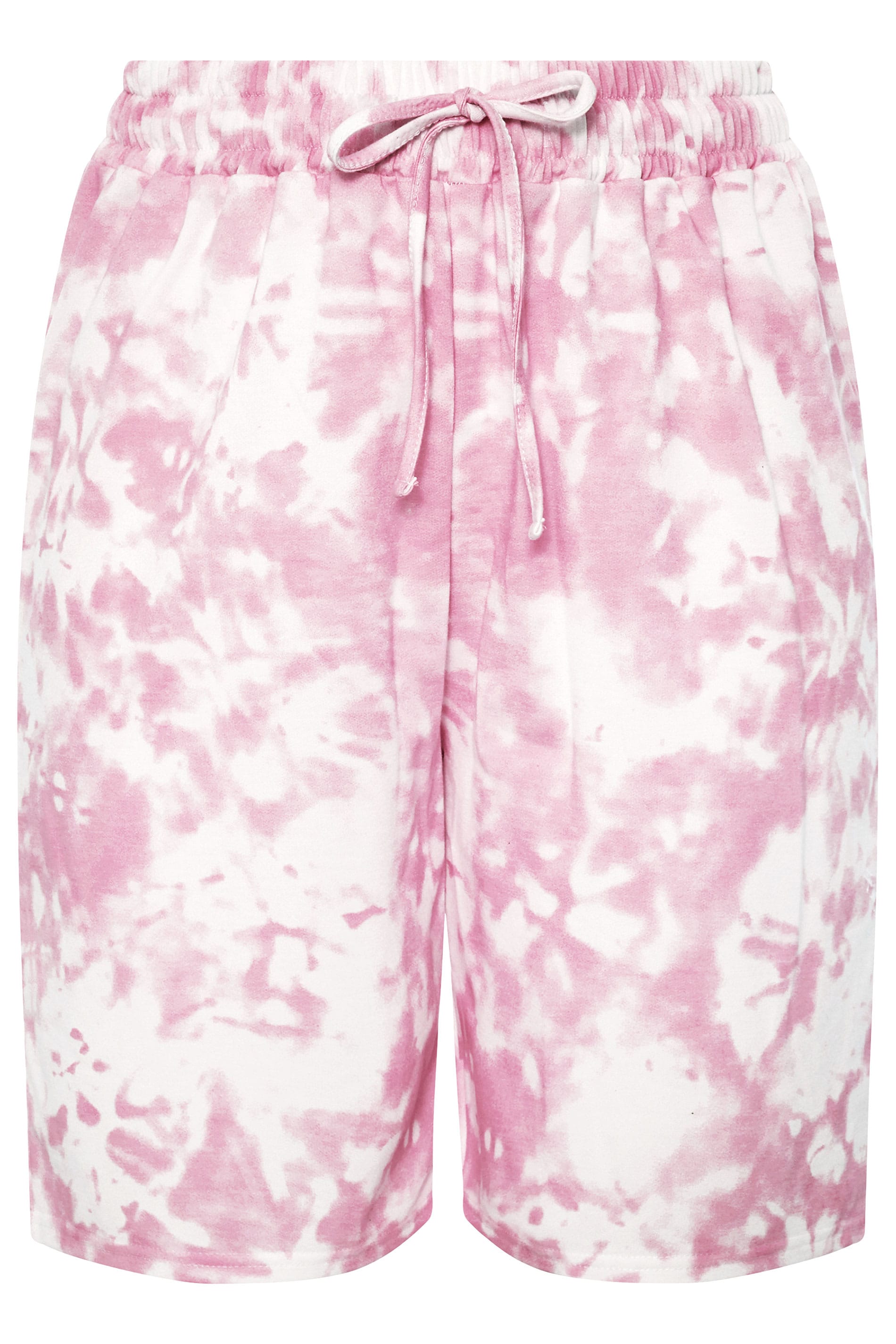 Pink Tie Dye Jogger Shorts | Yours Clothing