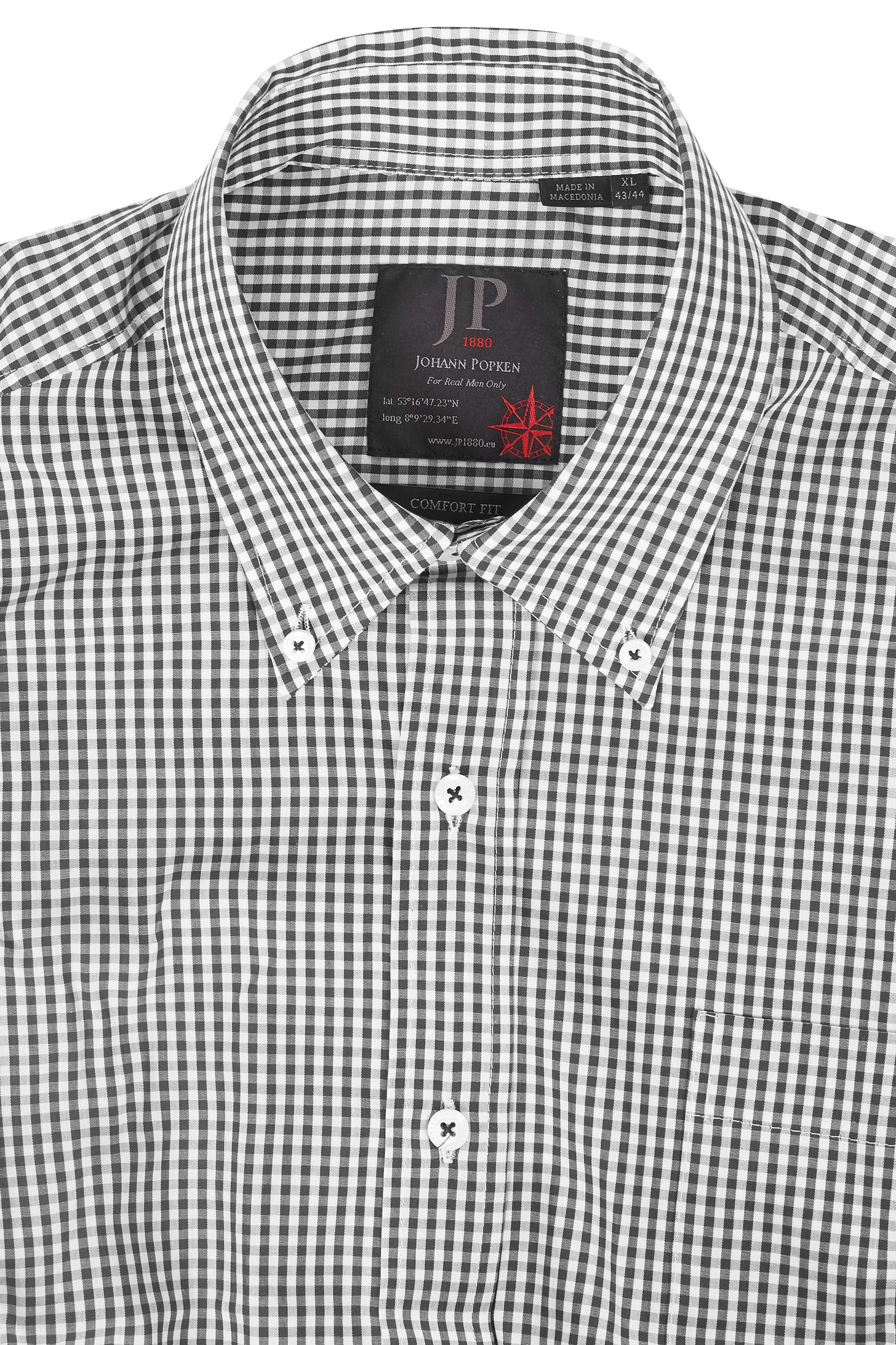 Black & White Comfort Fit Gingham Shirt, Extra Large size L to 7XL