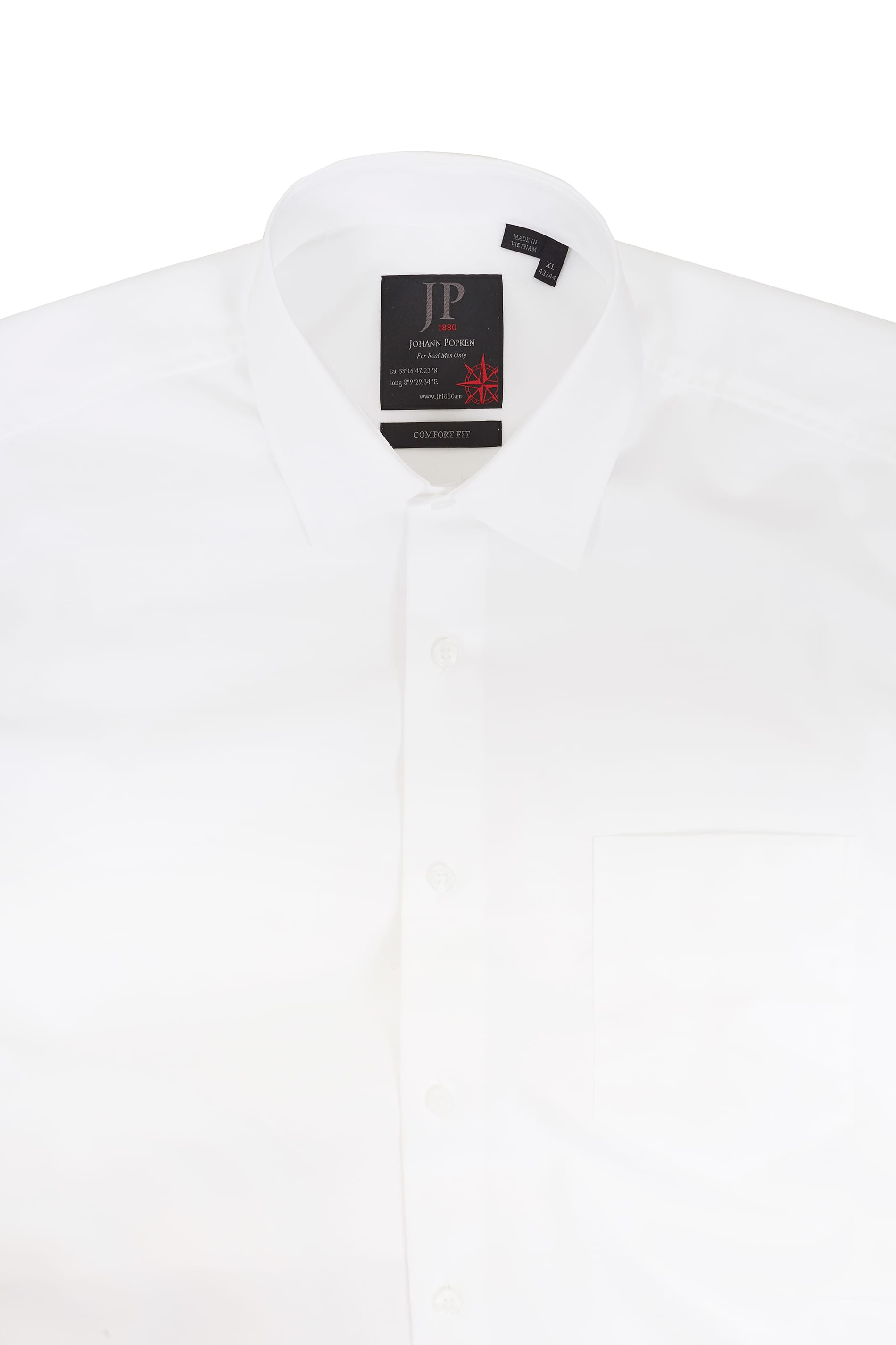 JP 1880 White Comfort Fit Shirt, Extra Large Sizes L, XL, 2XL, 3XL, 4XL ...