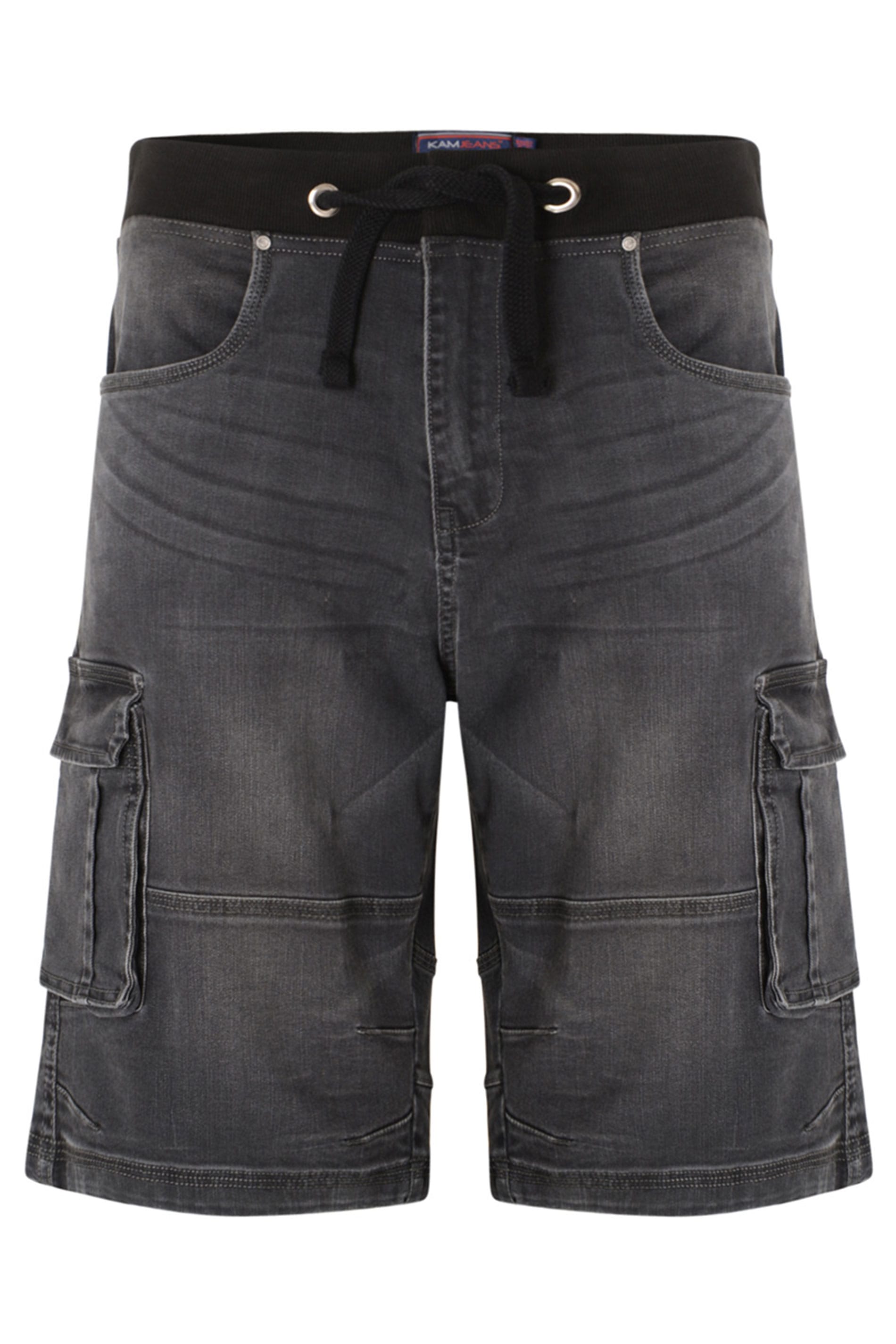 KAM Big & Tall Charcoal Grey Denim Shorts_f4e4.jpg