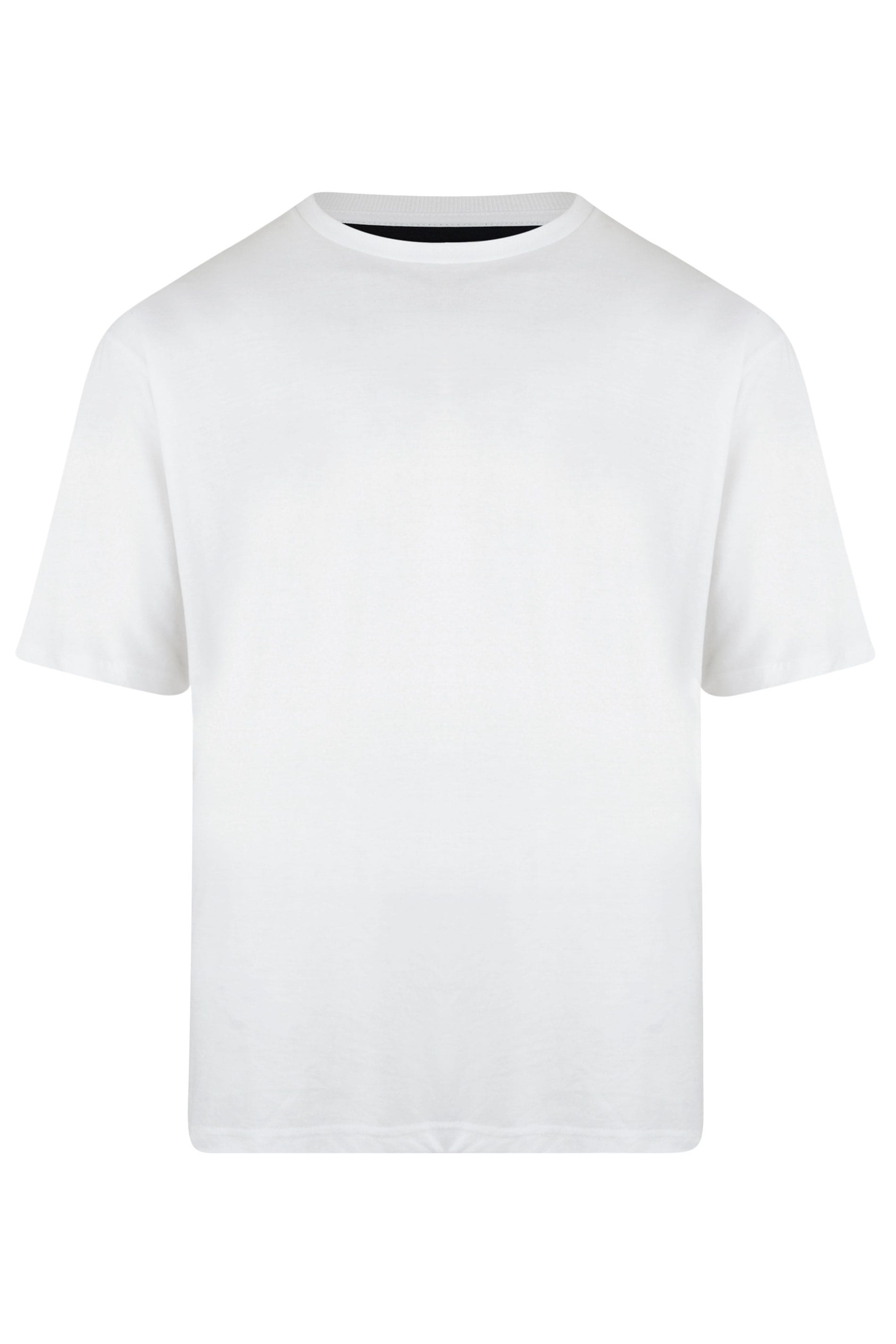 KAM Big & Tall White Plain T-Shirt | BadRhino  2