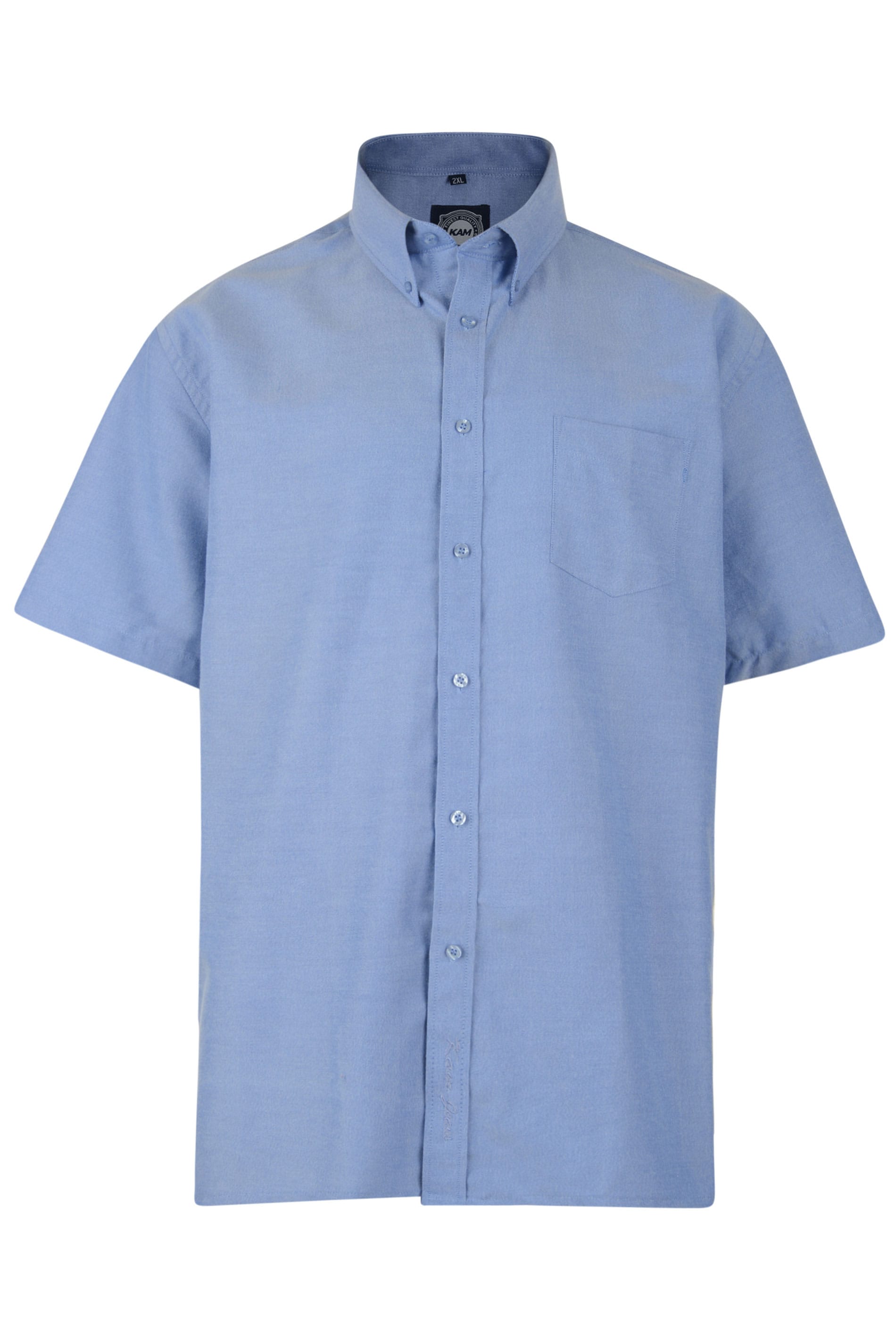 KAM Blue Oxford Short Sleeve Shirt | BadRhino