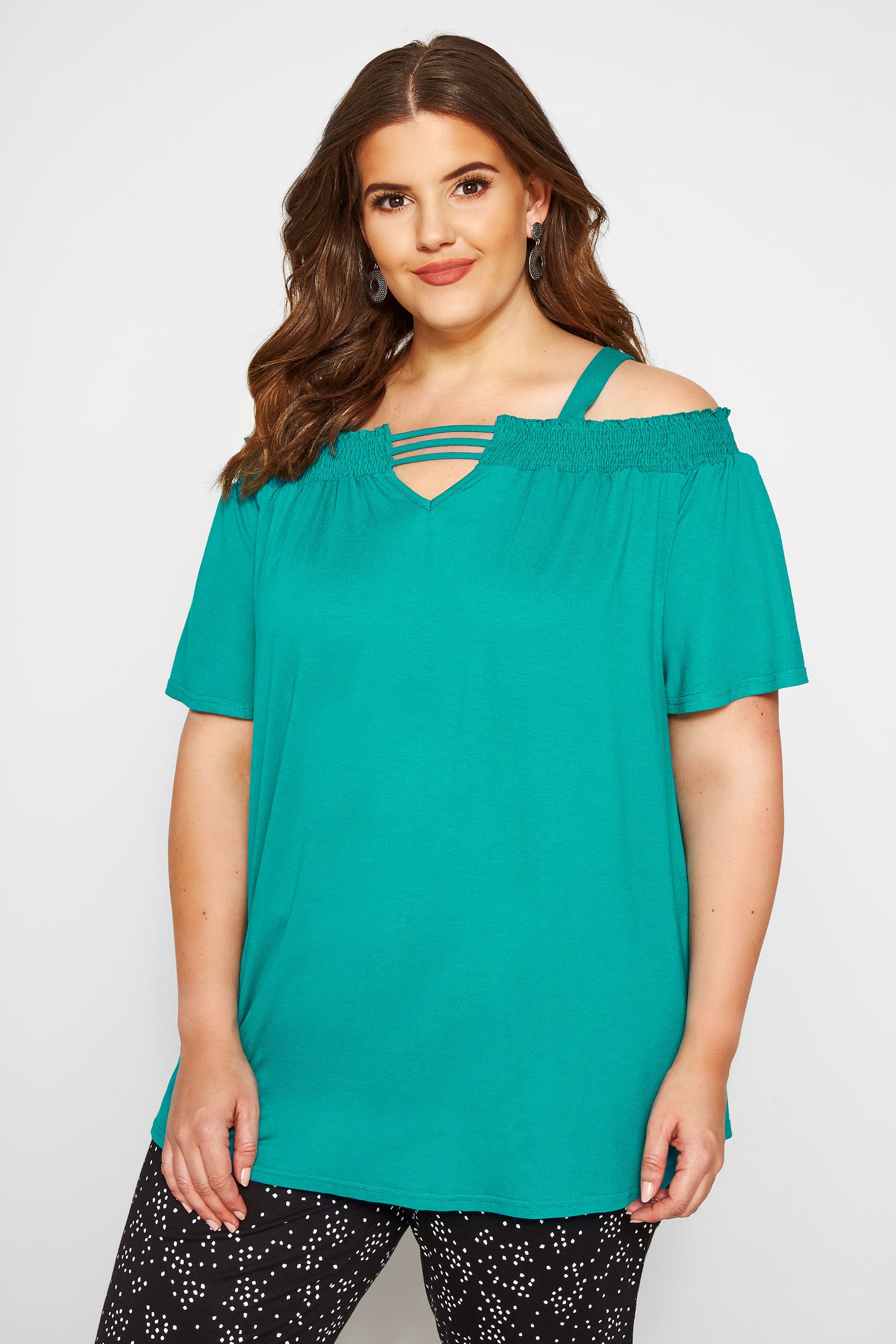 Jade Keyhole Cold Shoulder Top | Sizes 16-36 | Yours Clothing