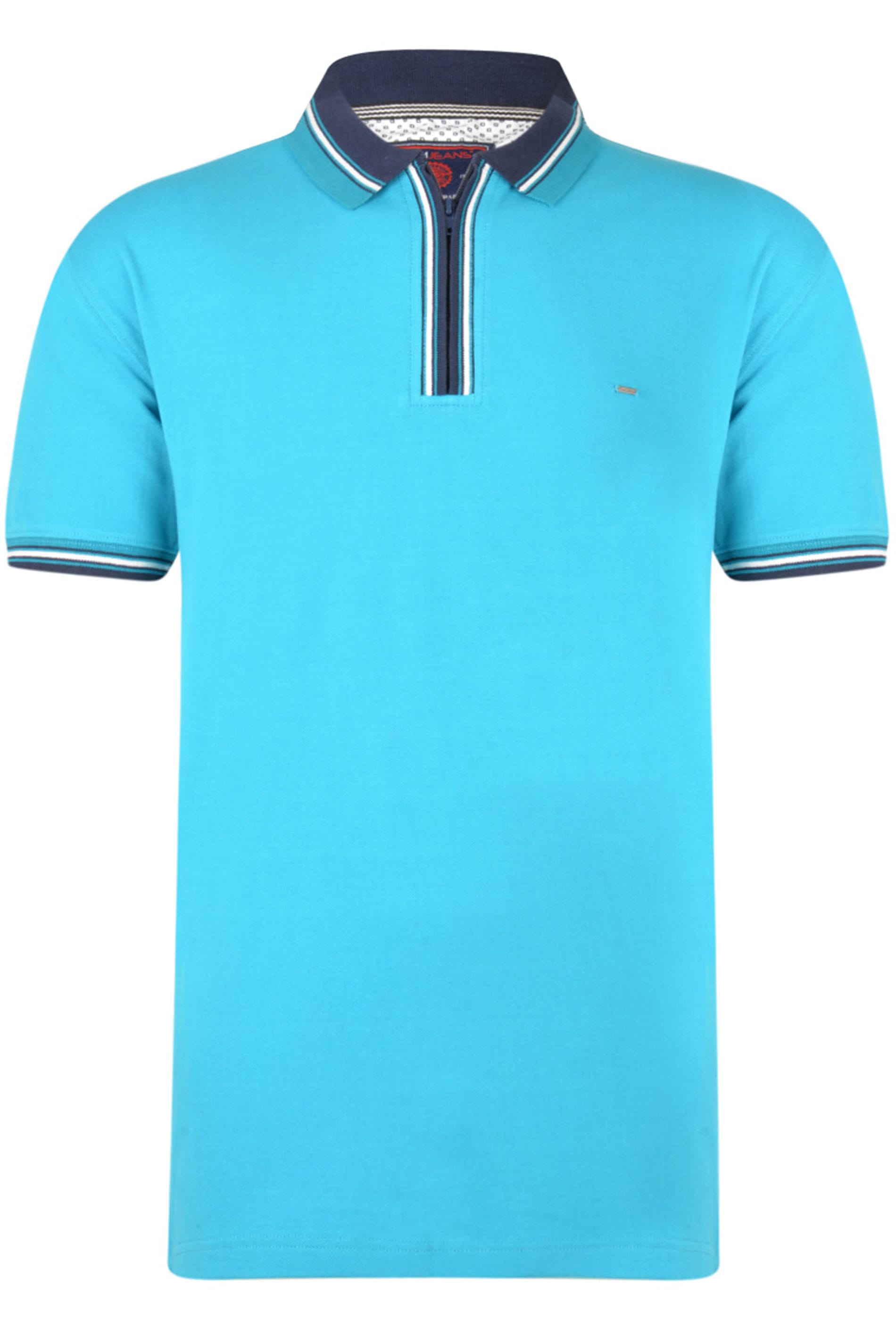KAM Blue Quarter Zip Polo Shirt | BadRhino