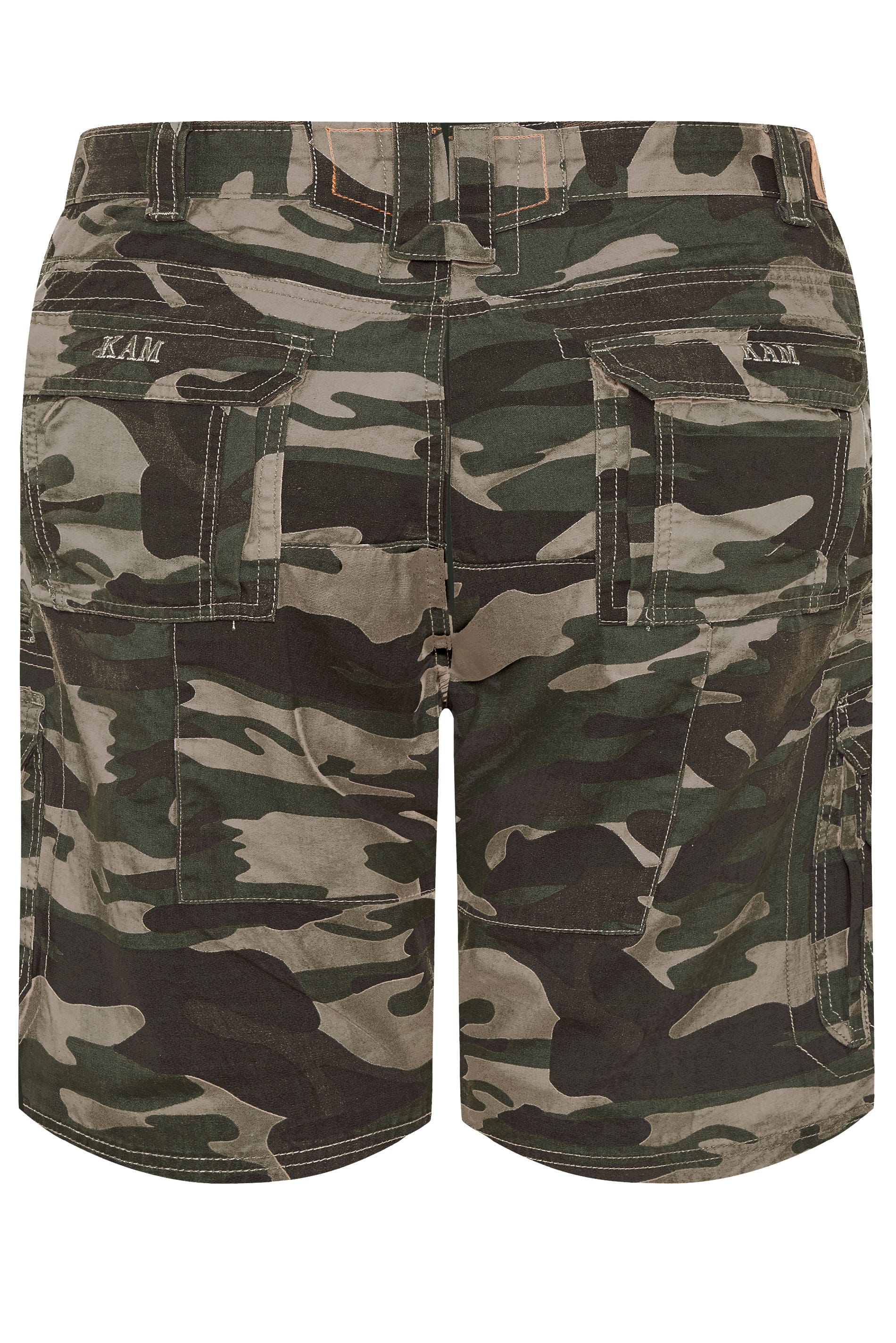 Womens Clothing Shorts Cargo shorts Yours Clothing Cotton Badrhino Big & Tall Khaki Green Camo Cargo Shorts 