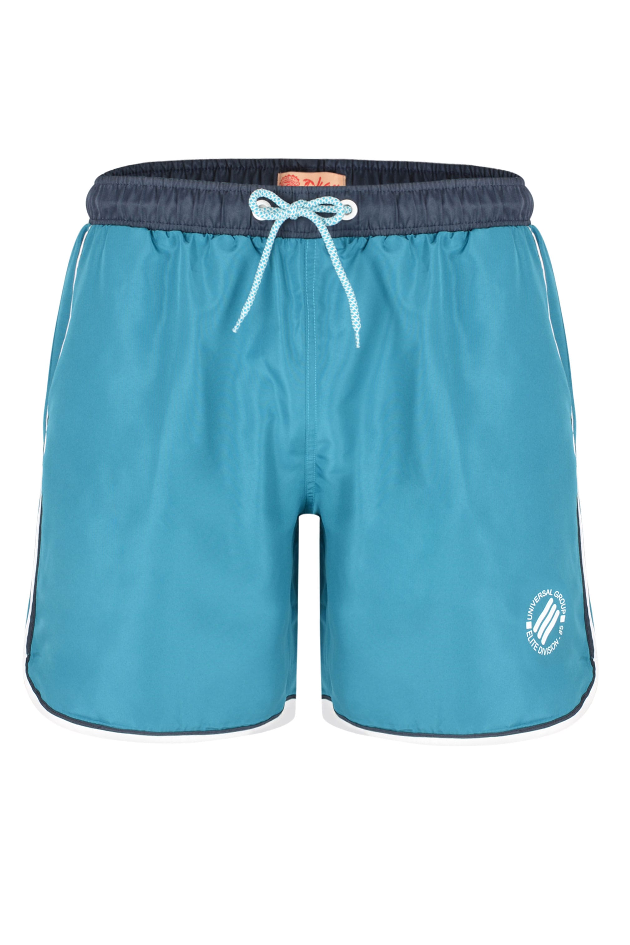 KAM Blue Twin Stripe Swim Shorts | BadRhino