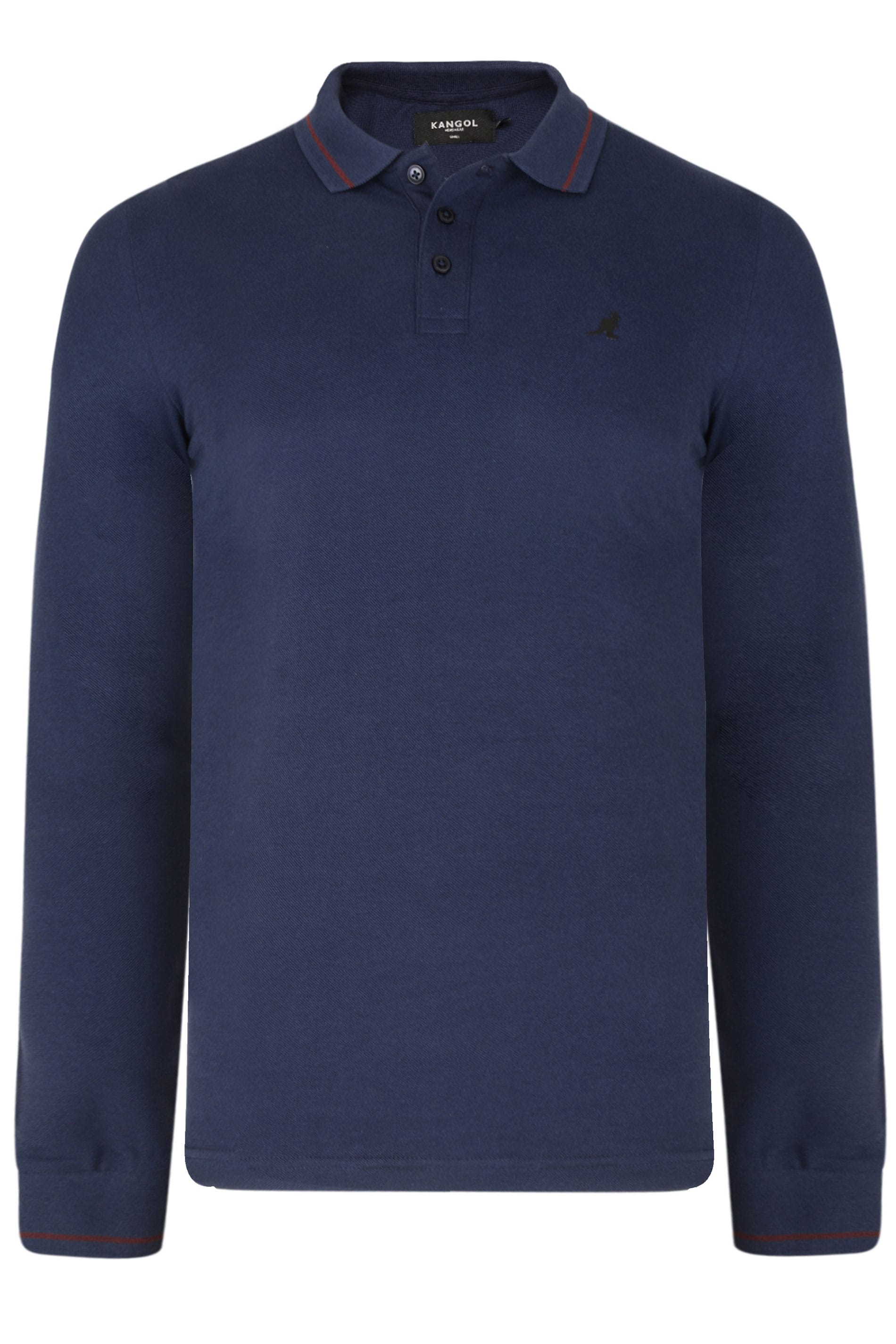 KANGOL Navy Long Sleeved Polo Shirt | BadRhino