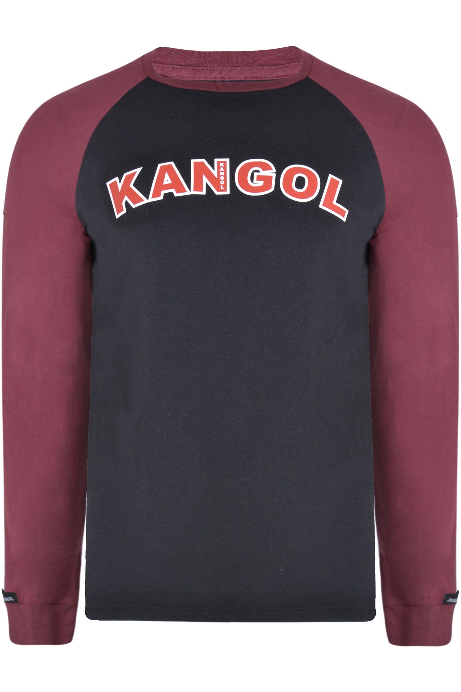 KANGOL Black Long Sleeve Logo T-Shirt | BadRhino
