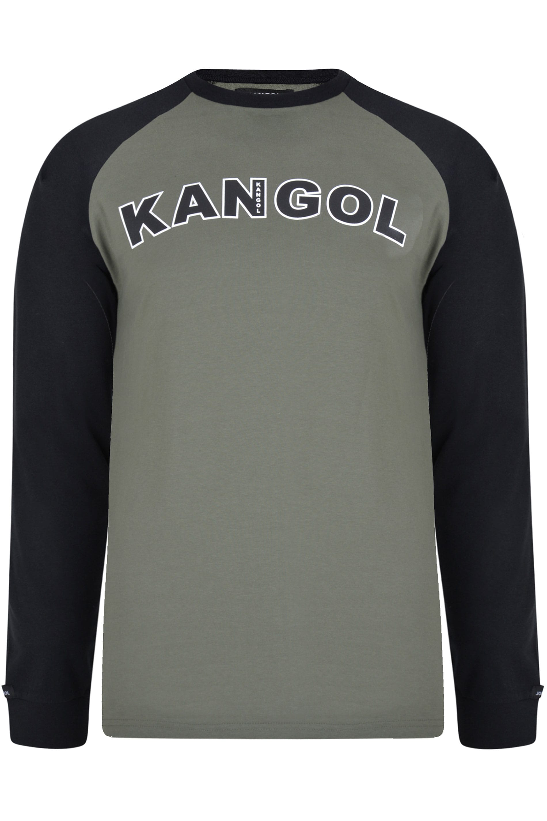 KANGOL Khaki Long Sleeve Logo T-Shirt | BadRhino | BadRhino