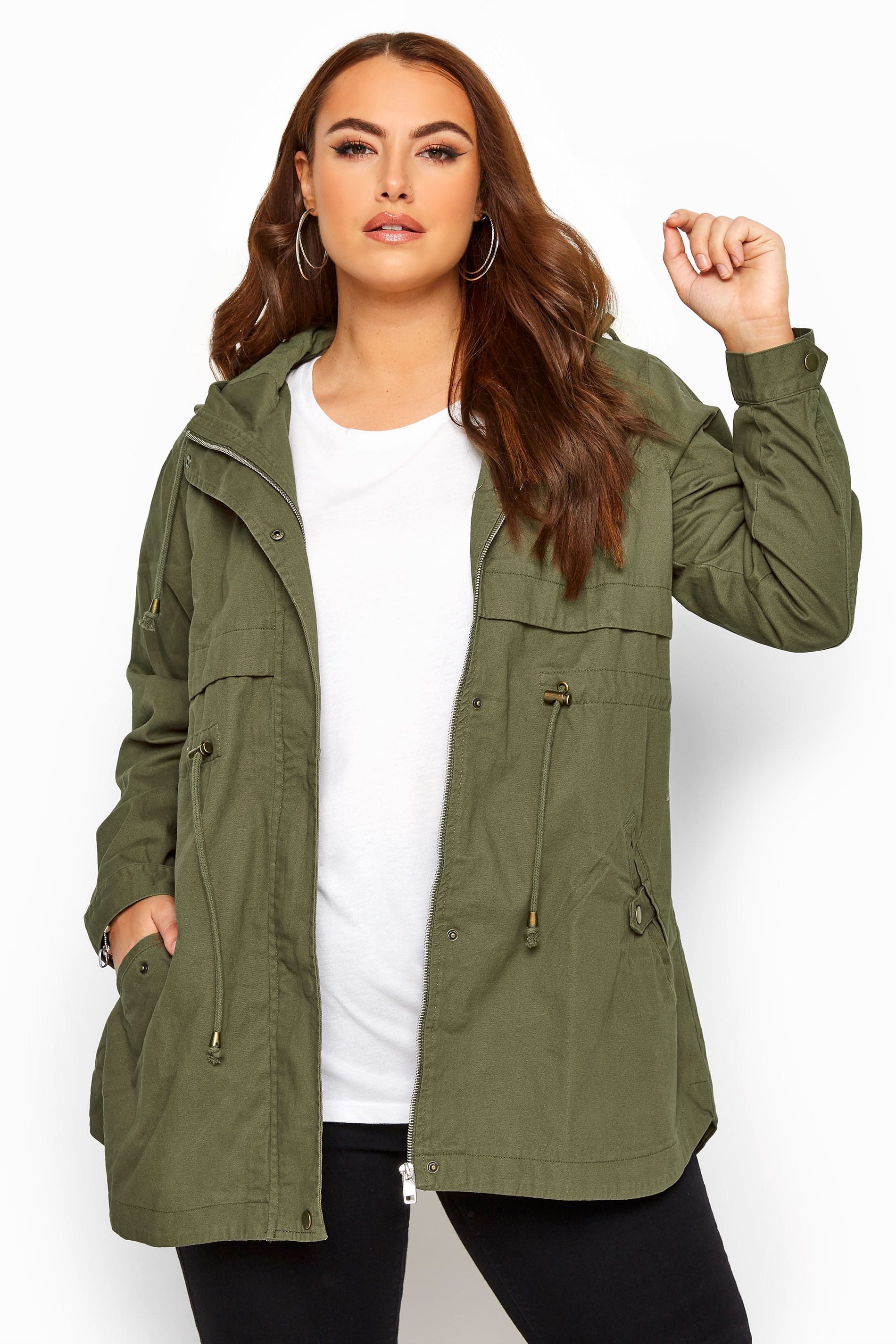 Khaki Zip Through Jacket Yours Clothing