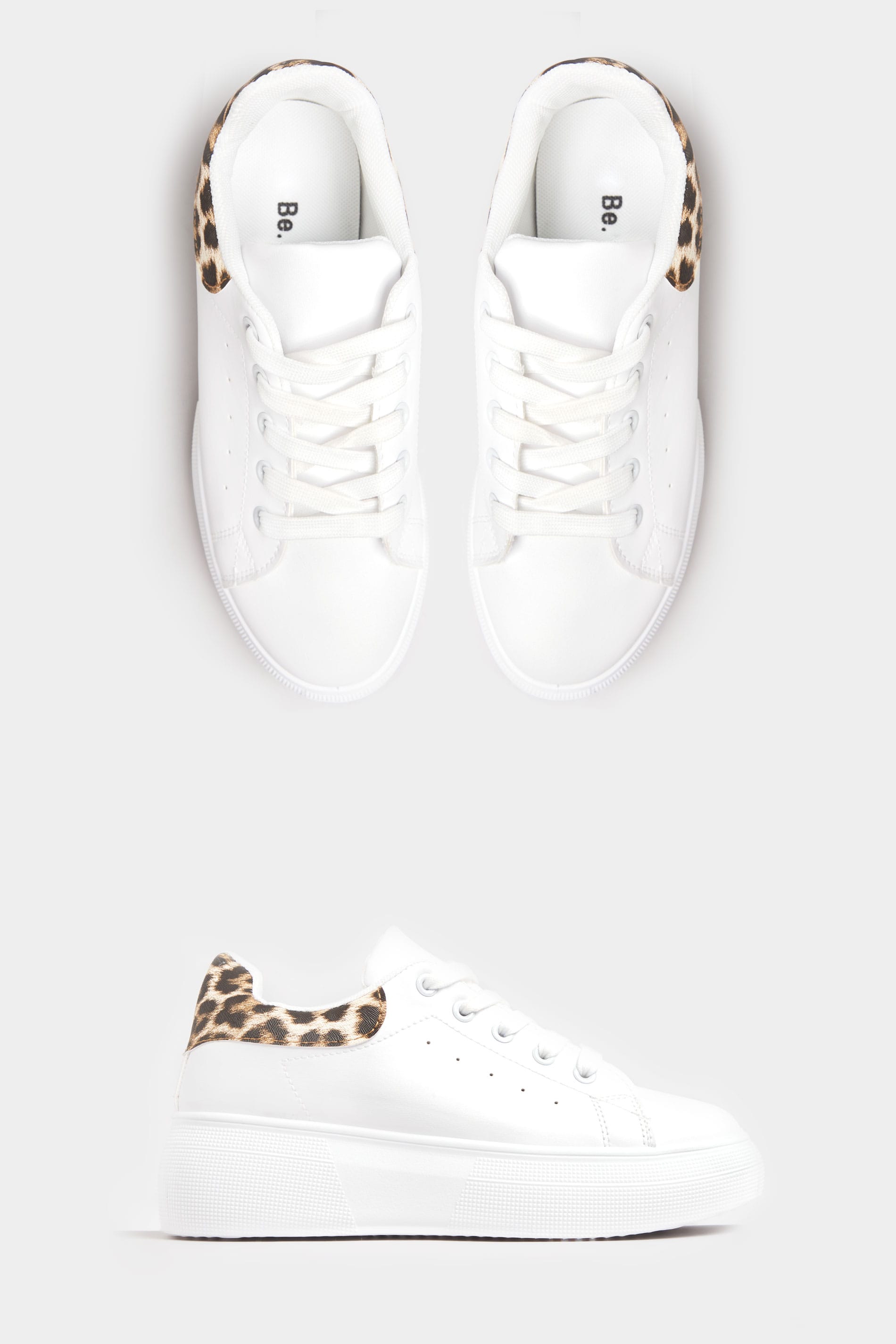 White Leopard Print Chunky Trainers 
