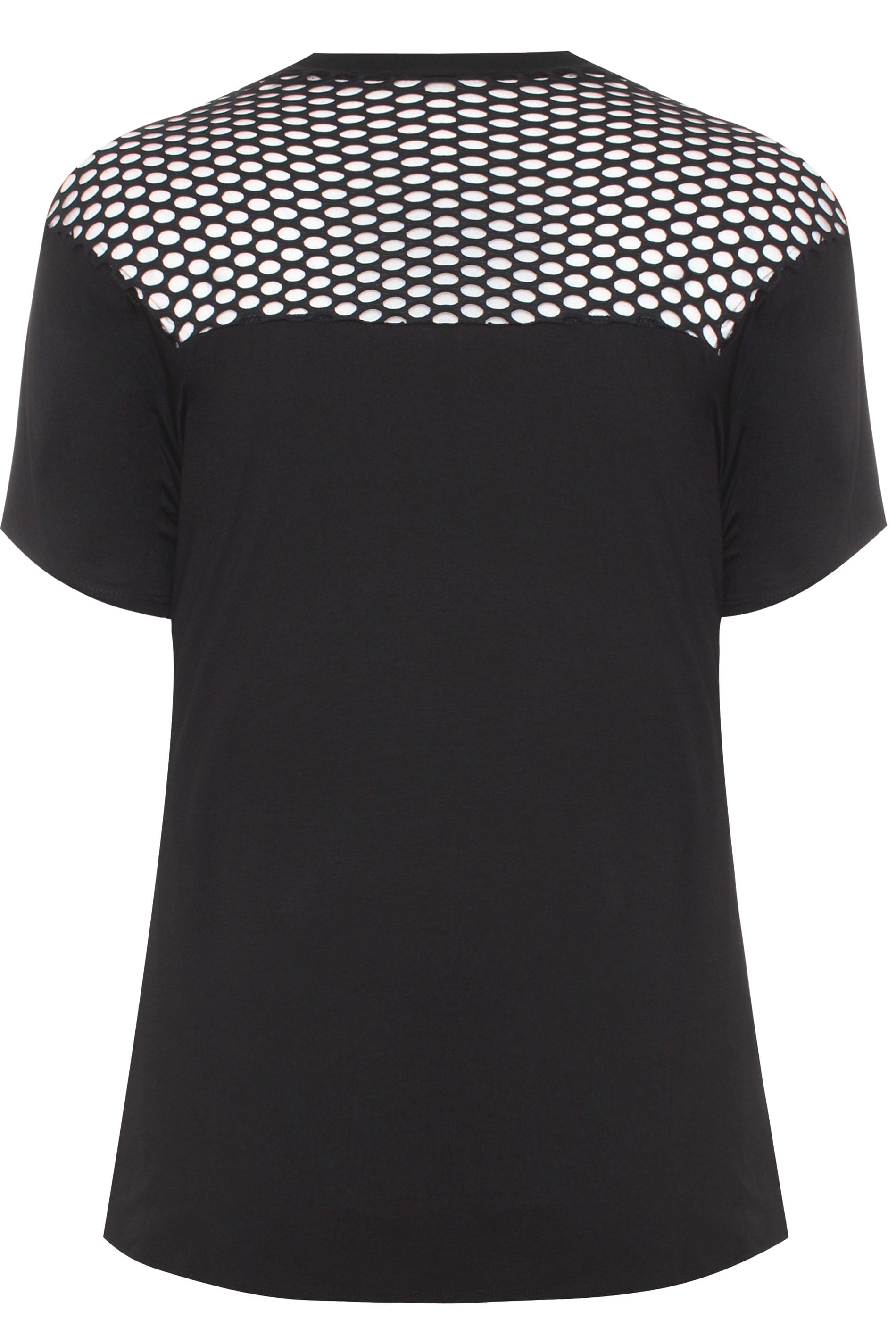 LIMITED COLLECTION Black Fishnet Insert Top | Yours Clothing