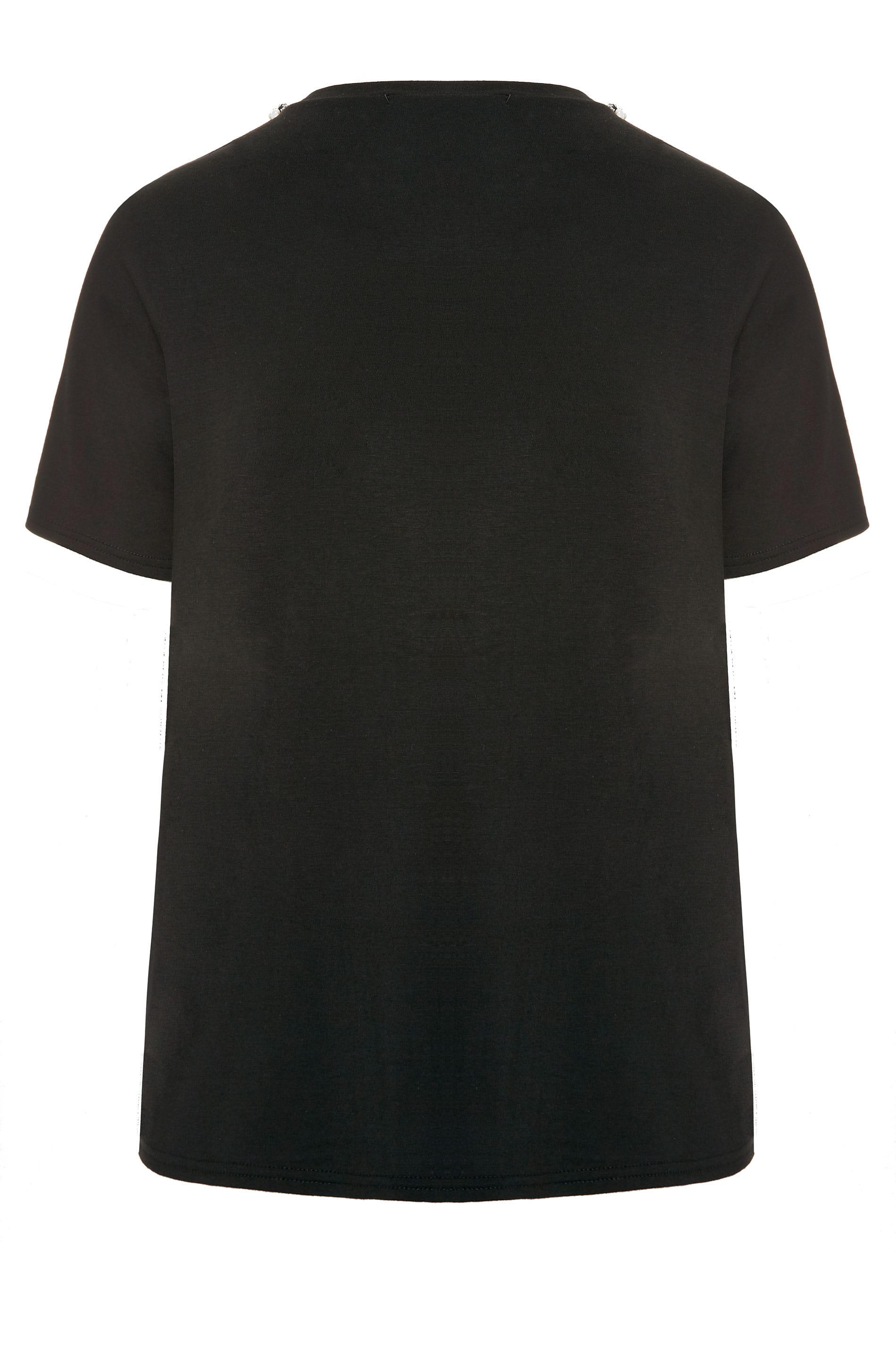 LIMITED COLLECTION Black Pearl Trim T-Shirt | Yours Clothing