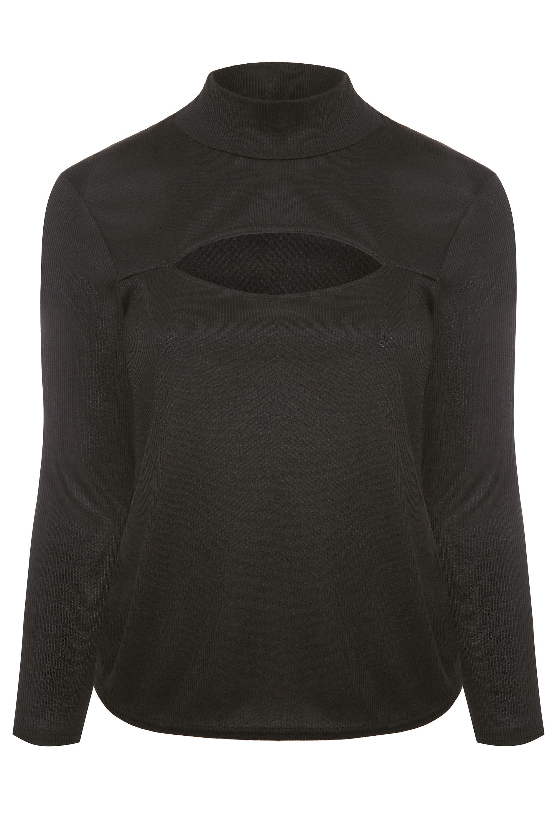 LIMITED COLLECTION Black Ribbed Cut Out Top | Yours Clothing