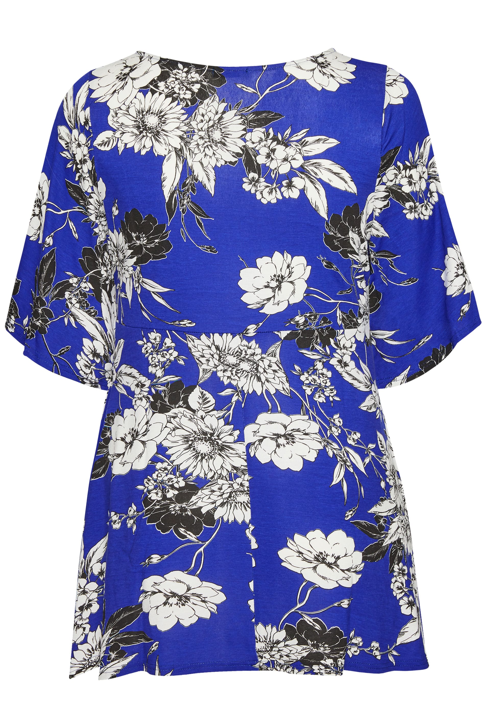 Cobalt Blue Floral Top | Sizes 16 to 36 | Yours Clothing