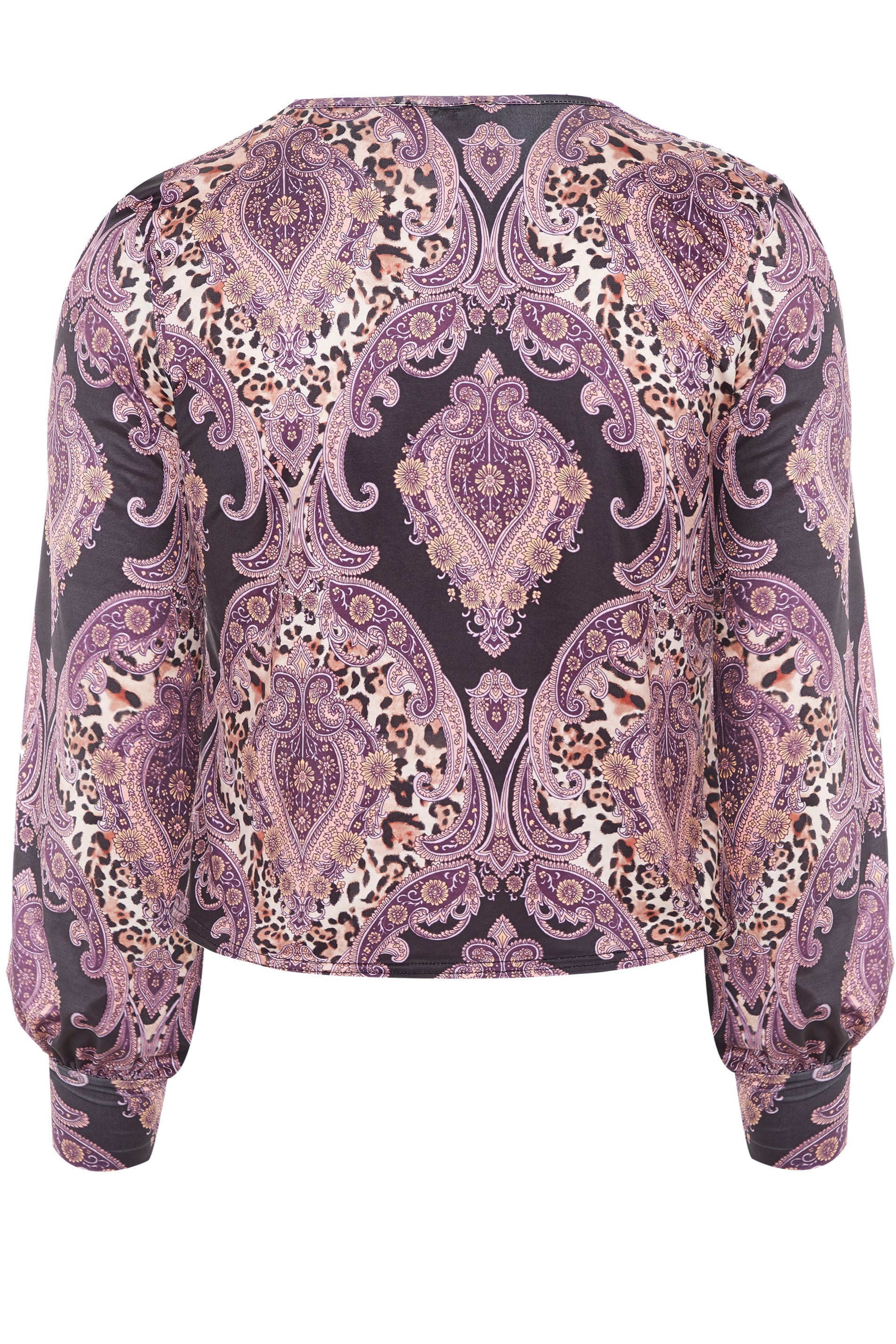 LIMITED COLLECTION Purple Mixed Print Ruched Top | Yours Clothing