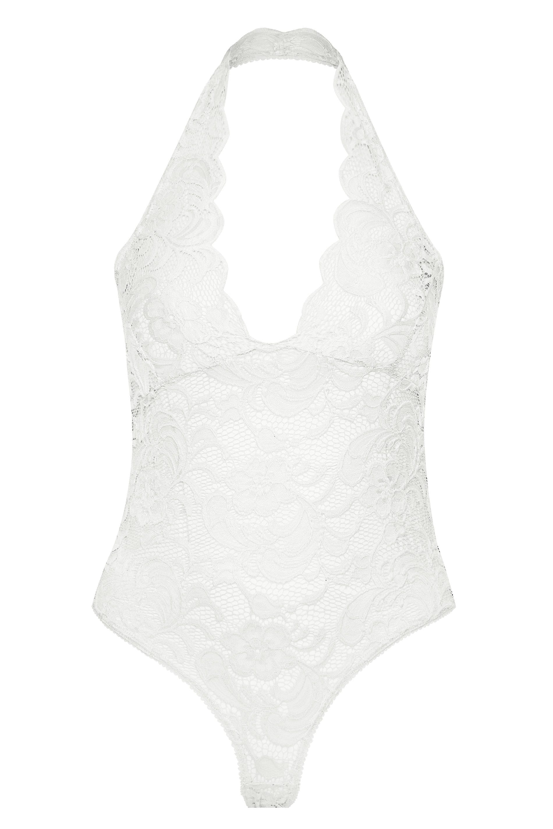 LIMITED COLLECTION White Halterneck Lace Body | Yours Clothing