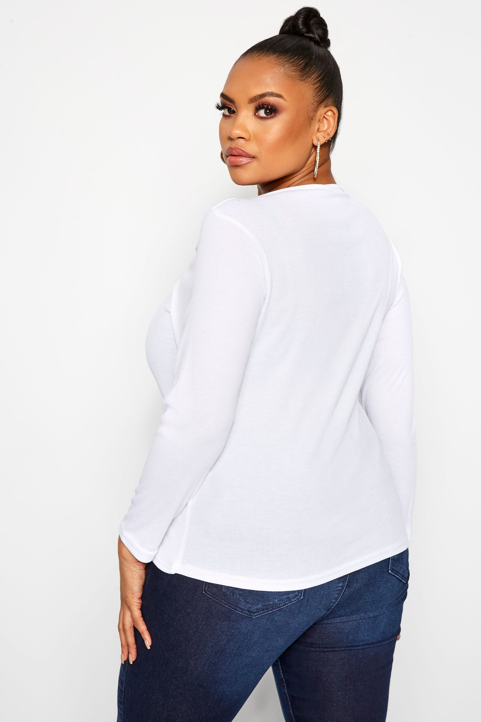 LIMITED COLLECTION White Ribbed Wrap Top | Yours Clothing