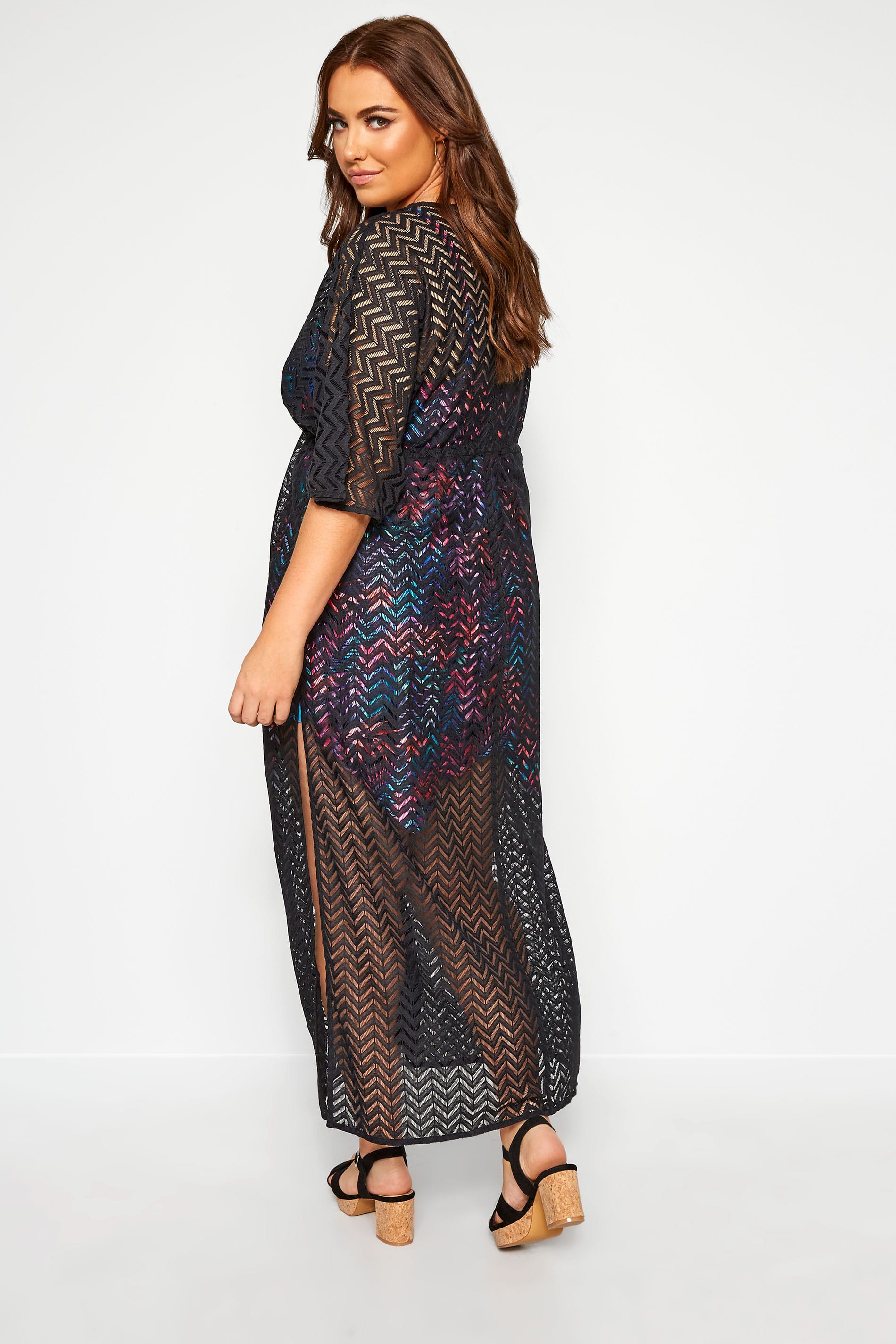 Black Lace Longline Maxi Cover Up Yours Clothing