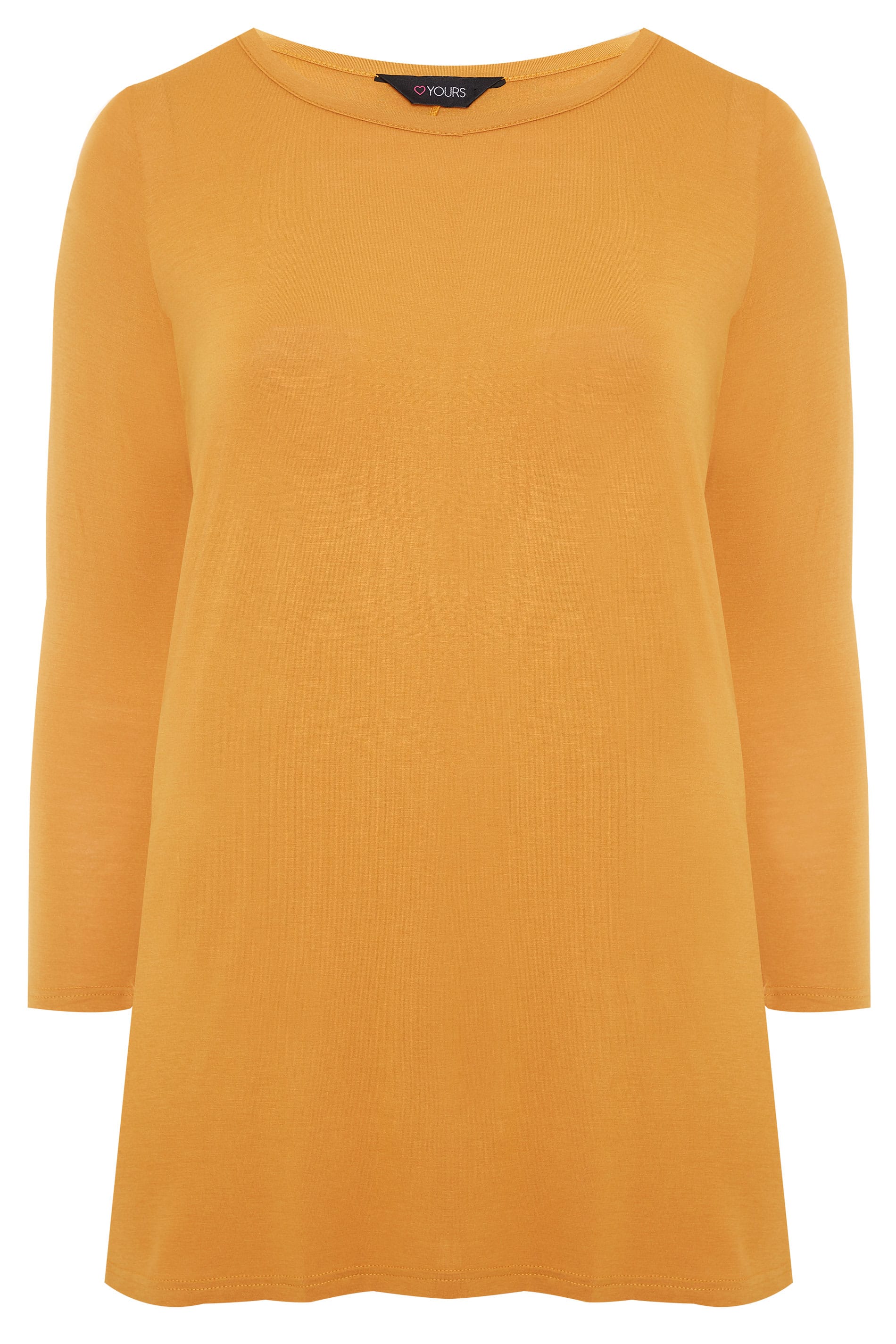 Mustard Long Sleeved Swing Top | Yours Clothing