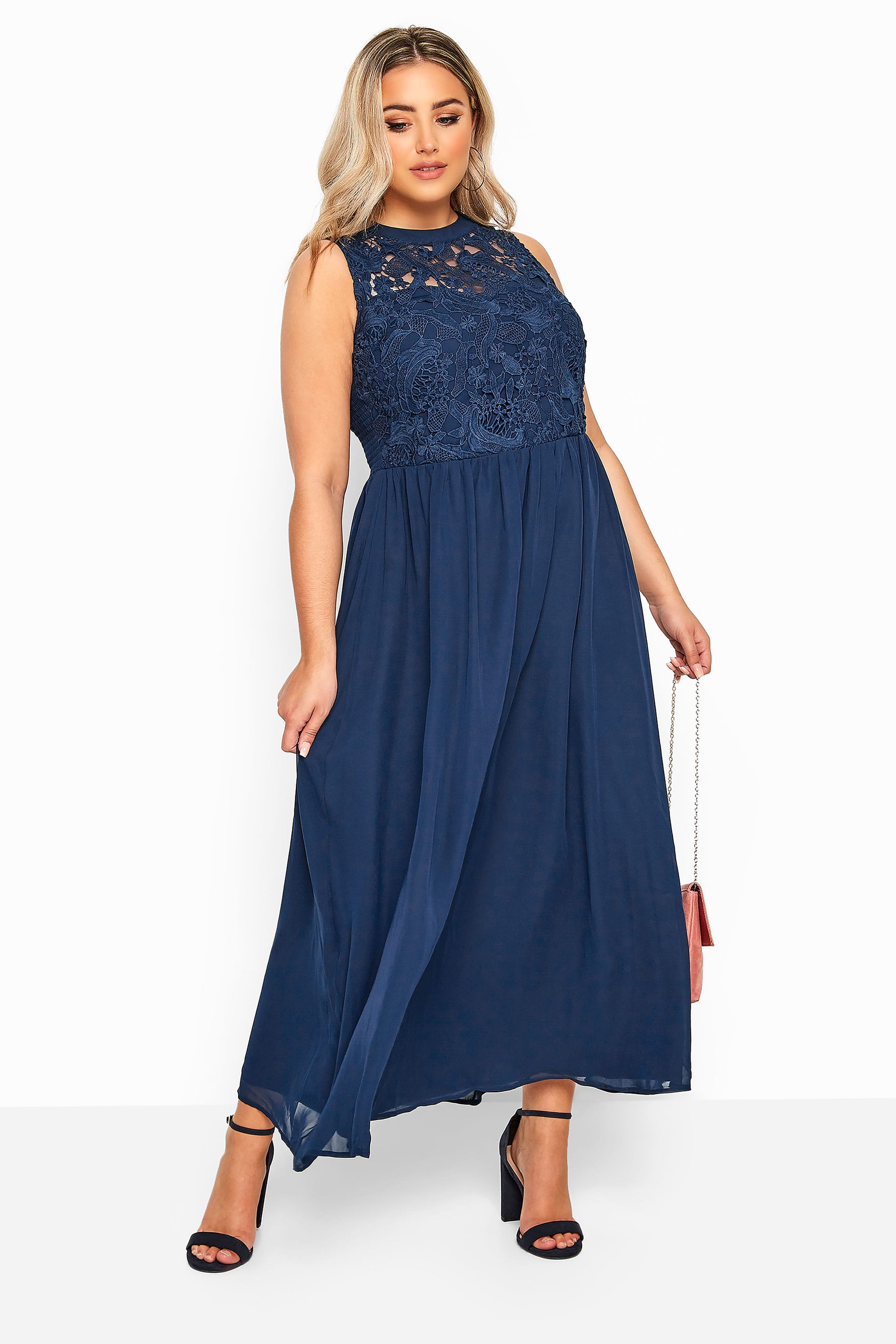 Yours London Navy Lace Maxi Dress Yours Clothing 7057