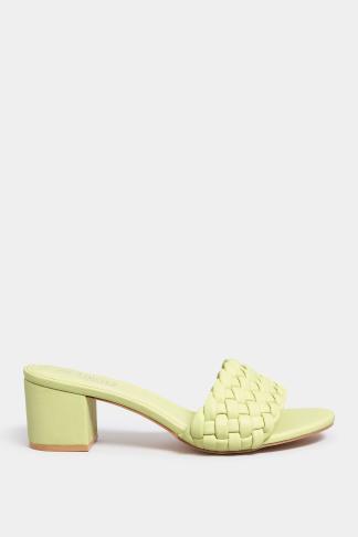 LIMTIED COLLECTION Green Plaited Mule In Wide E Fit & Extra Wide EEE ...