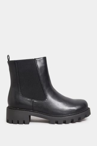 Black Chunky Chelsea Boots In Wide E Fit & Extra Wide EEE Fit | Yours ...