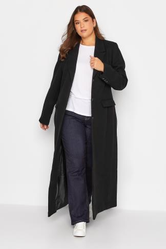 Tall Women's LTS Black Long Formal Coat