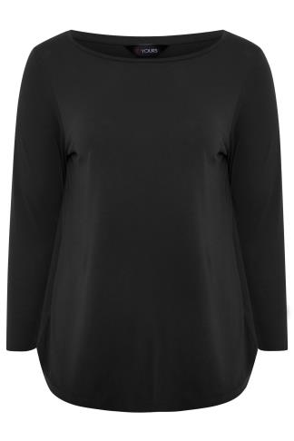 Plus Size Black Cotton Long Sleeve T-Shirt | Yours Clothing