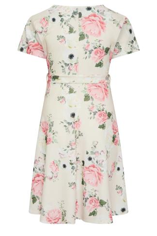 YOURS LONDON Plus Size Floral Wrap Skater Dress | Yours Clothing