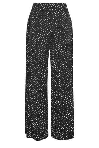 LTS Tall Black & White Spot Print Extra Wide Leg Culottes | Long Tall Sally