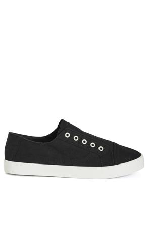 Eyelet Laceless Black Wide Width Trainer | Evans