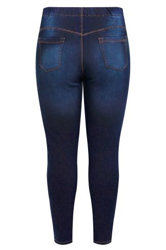 Plus Size Indigo Blue Pull On Bum Shaper LOLA Jeggings | Yours Clothing