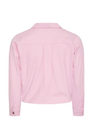 LIMITED COLLECTION Plus Size Pink Cropped Twill Jacket | Yours Clothing