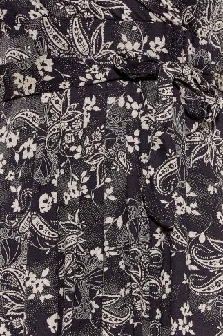 Plus Size Black Paisley Print Wrap Dress | Yours Clothing